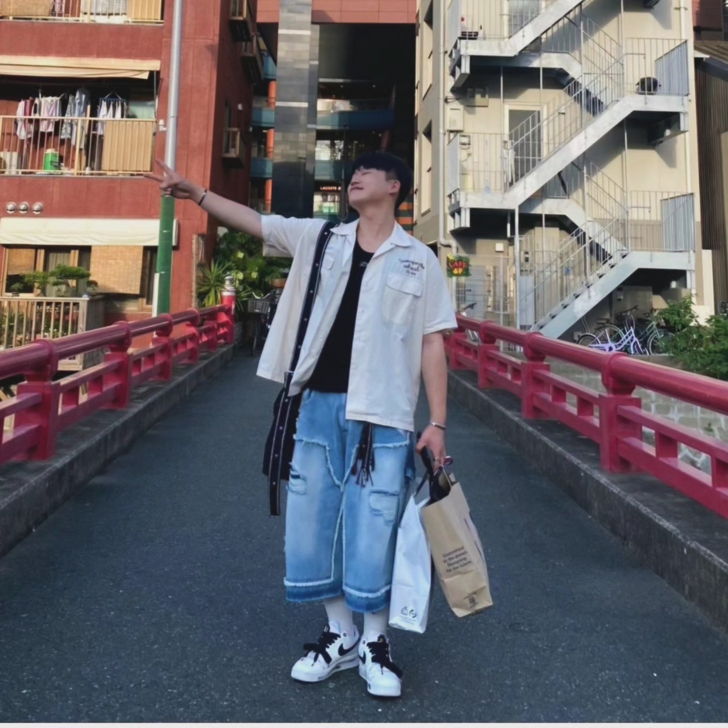 Nike x Peaceminusone Air Force 1 Low Para-Noise 2.0 착용 스타일