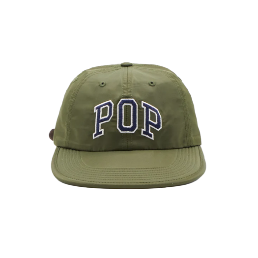 KM4DHTCPO24OL Pop Trading Company Arch Sixpanel Hat Olive - 24FW