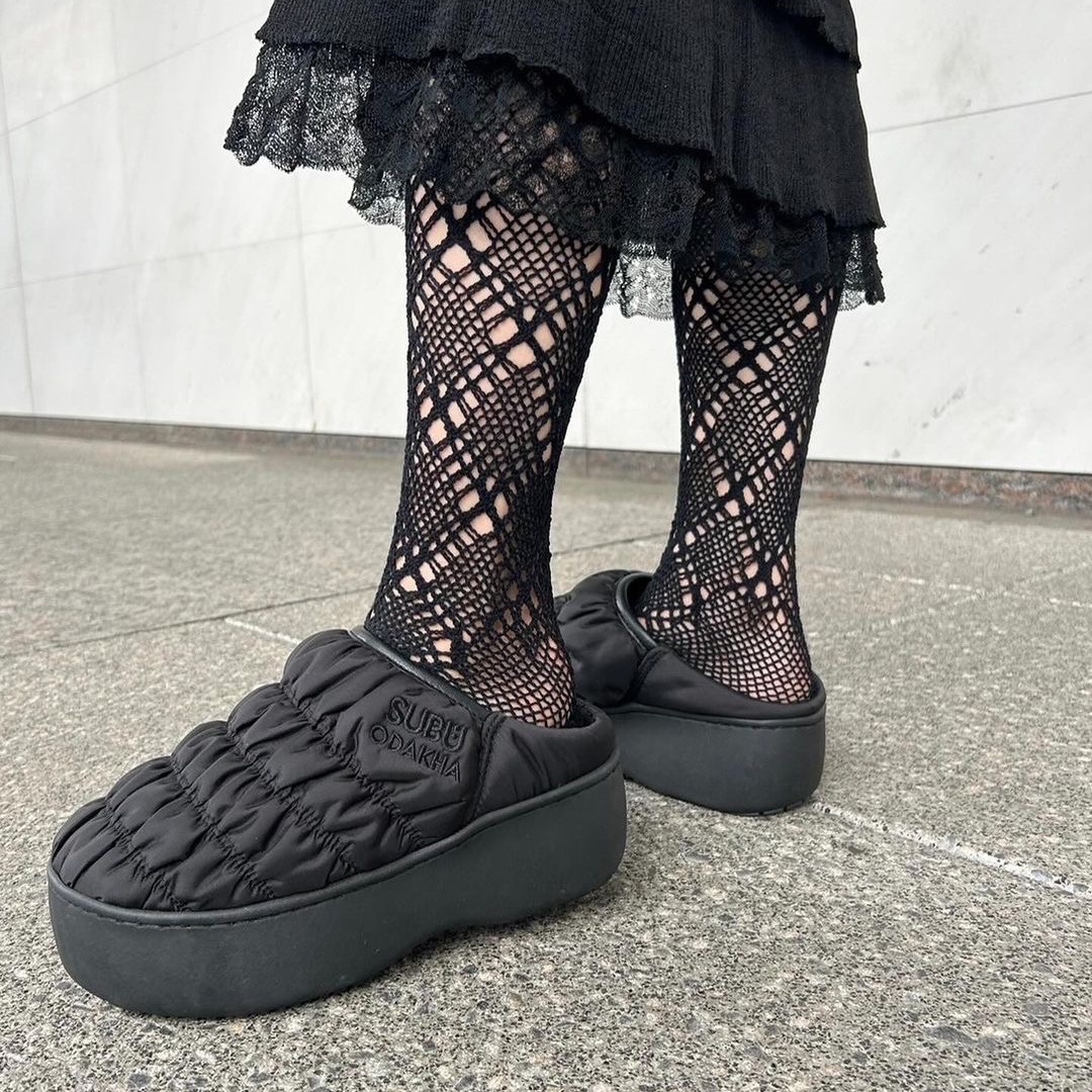 Odakha Women Diamond Socks Black - 24FW 착용 스타일 - 1