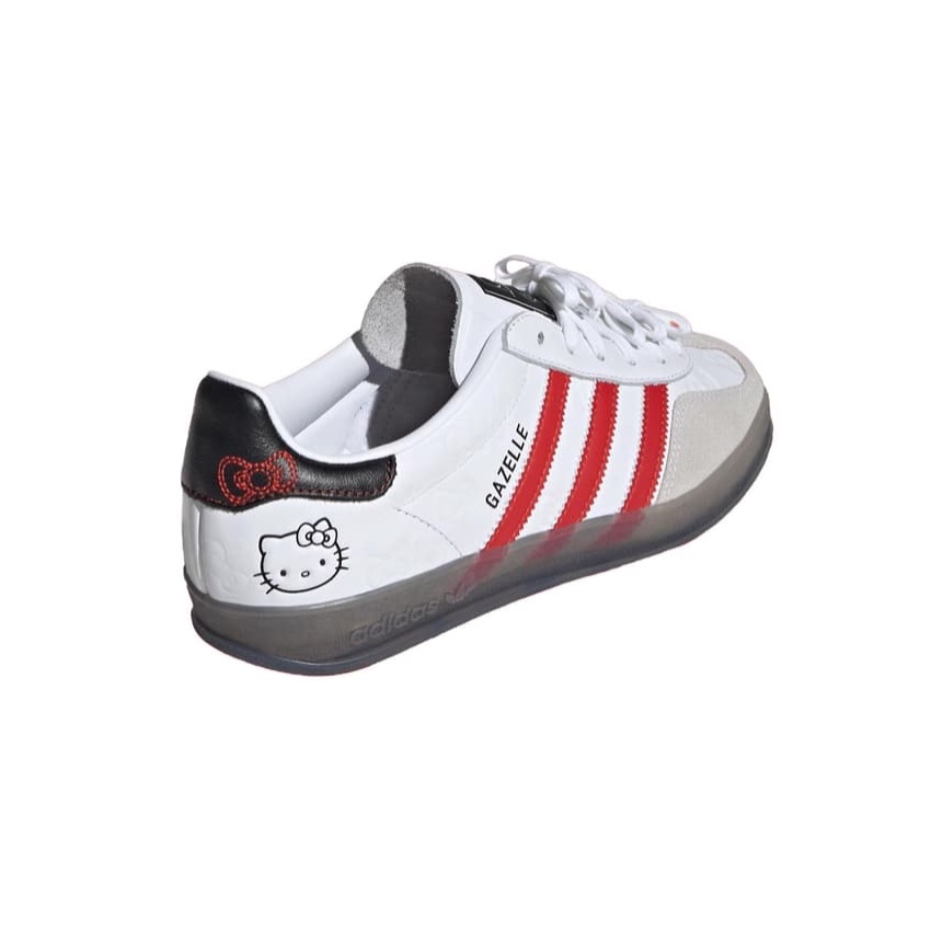 (W) Adidas x Hello Kitty Gazelle Indoor Cloud White Red 착용 스타일 - 3