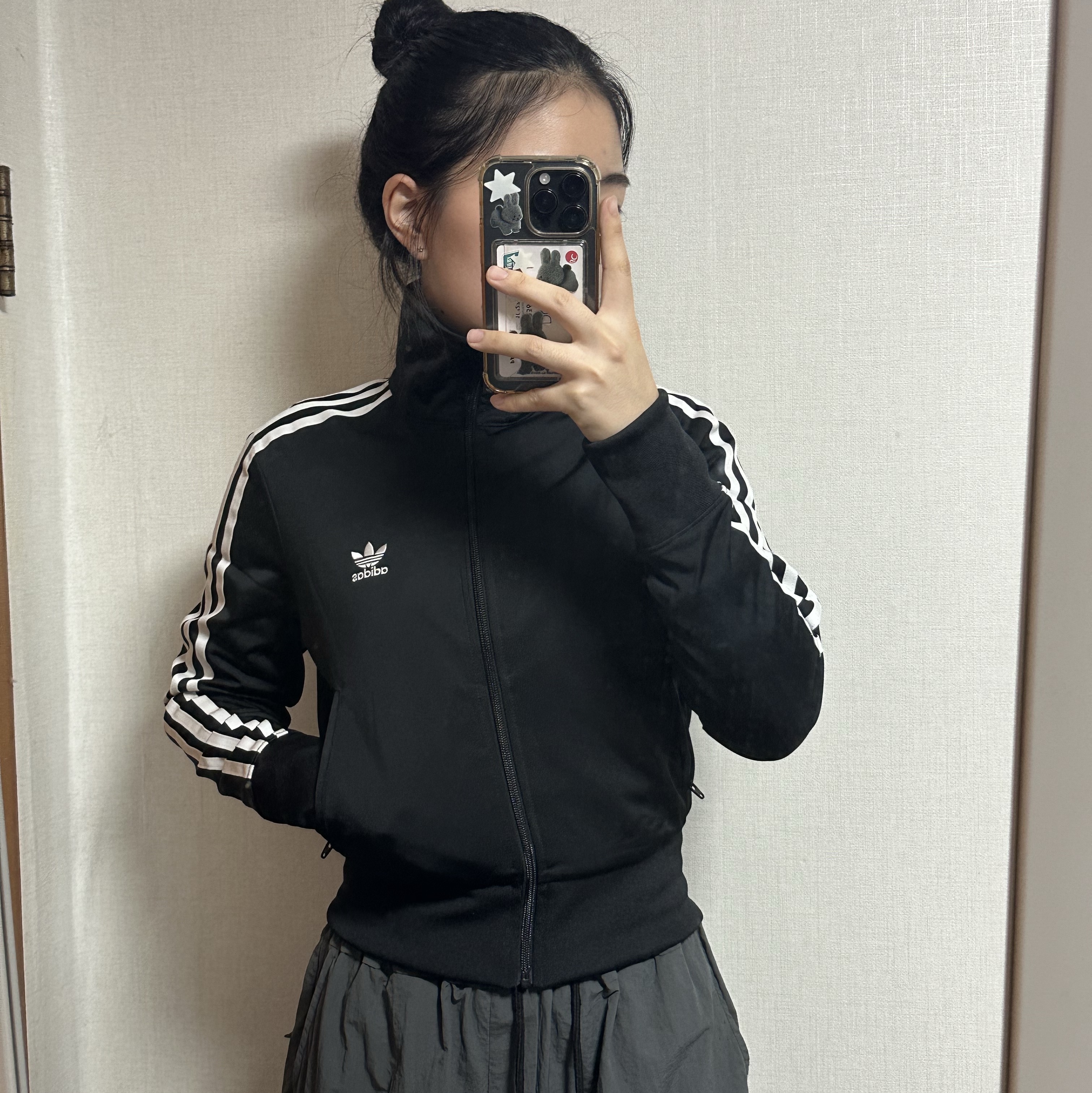 (W) Adidas Adicolor Classic Firebird Track Top Black - KR Sizing 착용 스타일