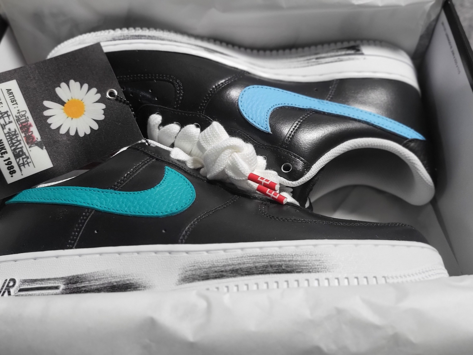 Nike x Peaceminusone Air Force 1 Low Para-Noise 3.0 Black and Multicolor 착용 스타일 - 4