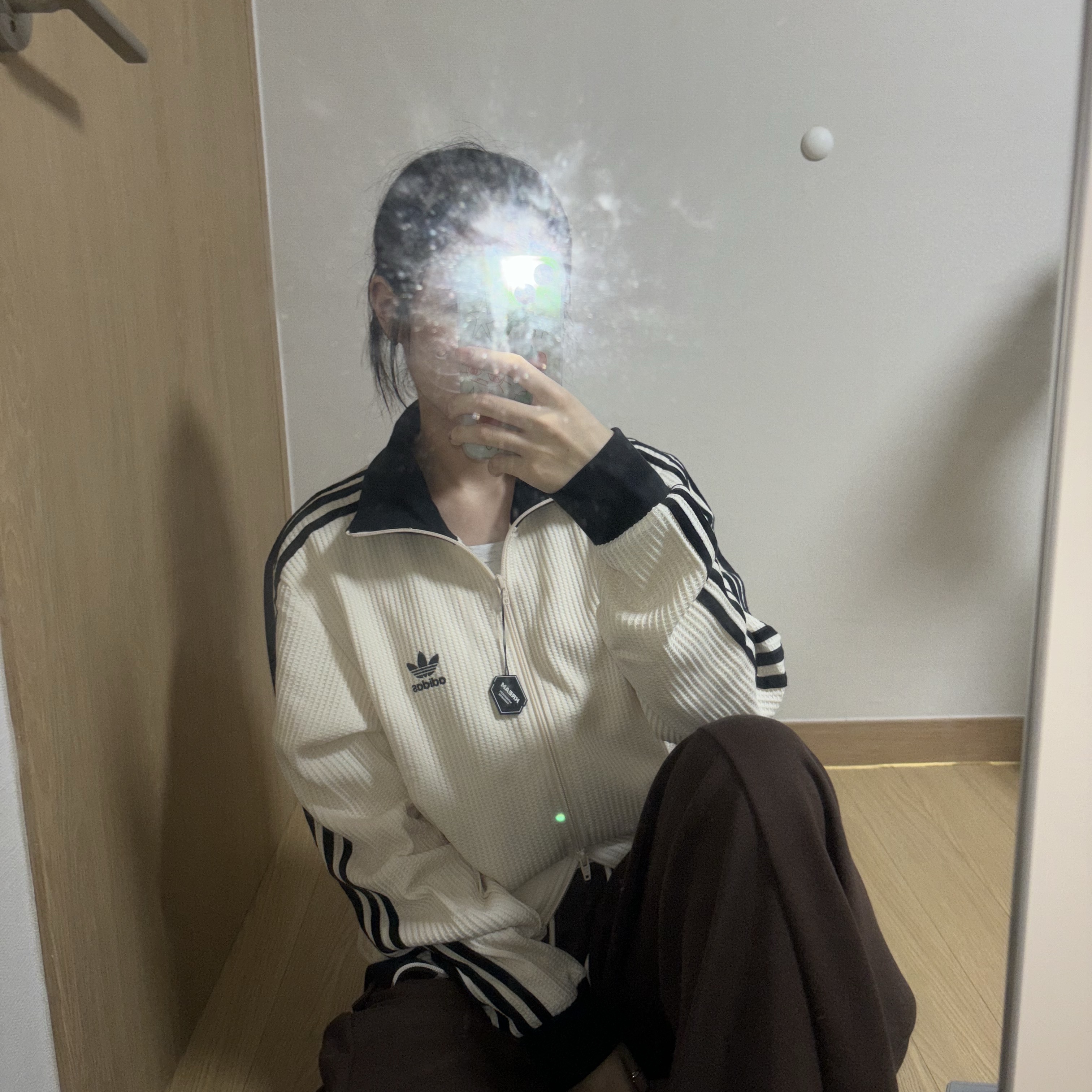 Adidas Waffle Beckenbauer Track Top Wonder White - KR Sizing 착용 스타일 - 2