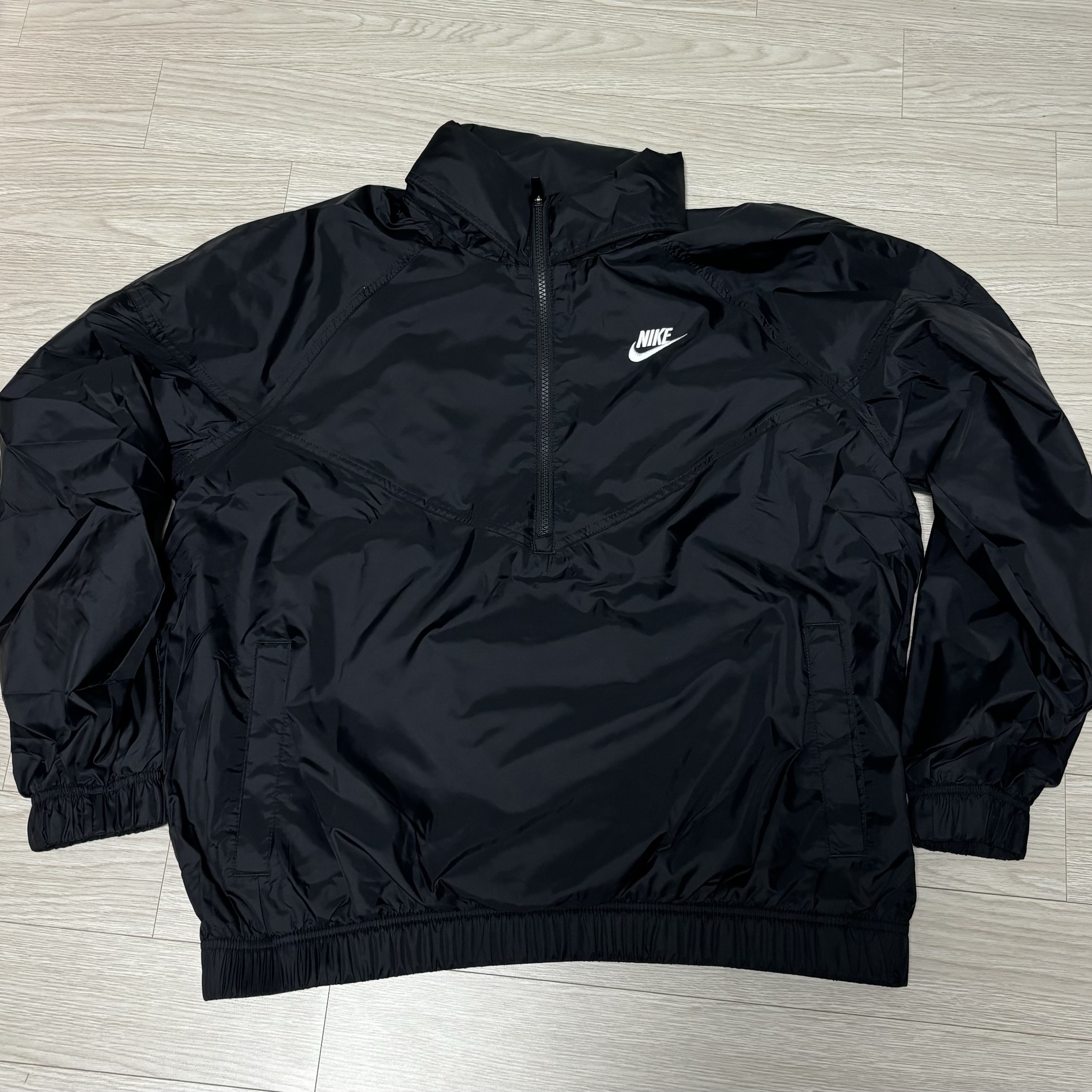 Nike NSW Unlined Woven Windrunner Anorak Jacket Black - Asia 착용 스타일 - 2