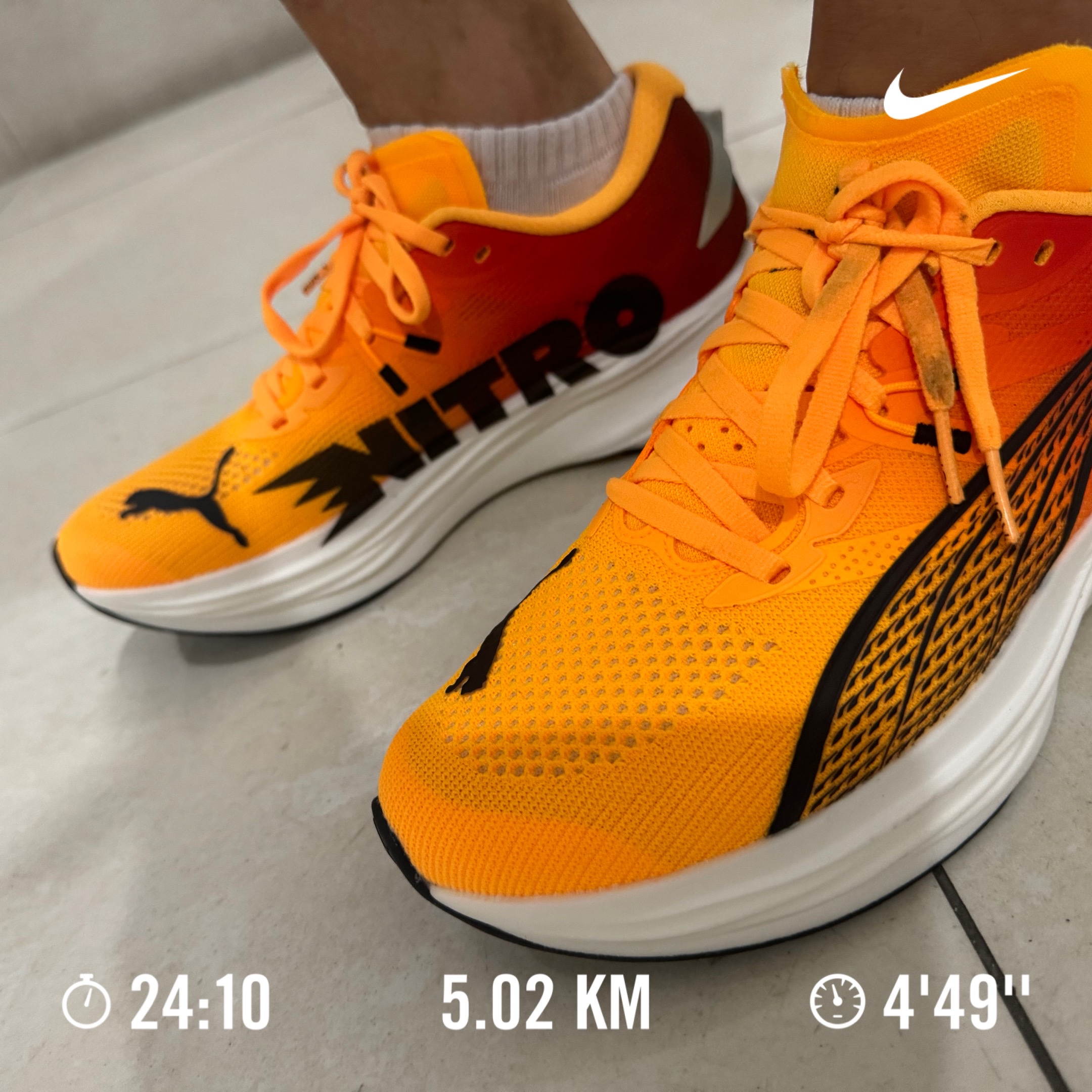 Puma Deviate Nitro 3 Fade Sun Stream Sunset Glow 착용 스타일