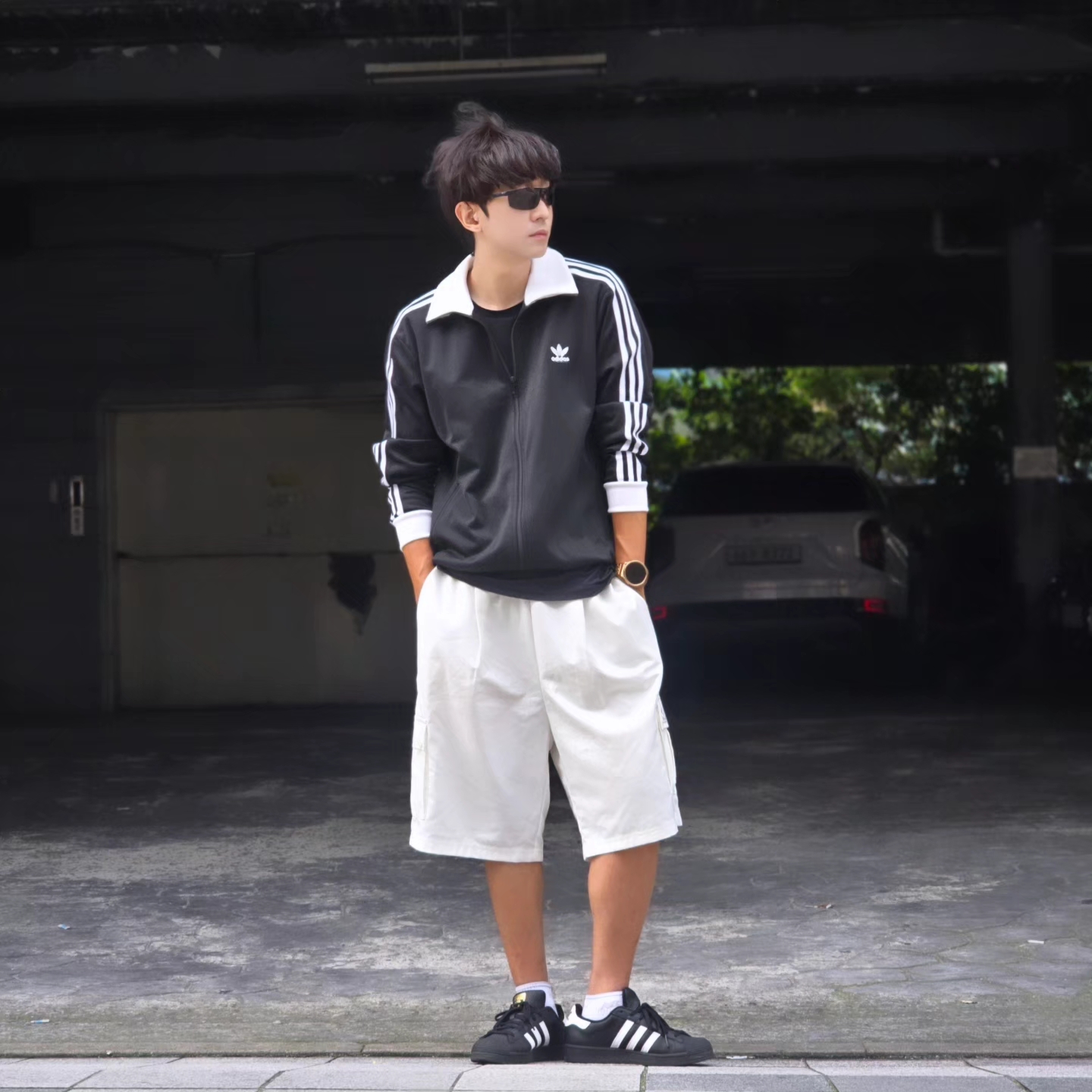Adidas Adicolor Classics Beckenbauer Track Jacket Black - KR Sizing, Adidas Adicolor Classics Beckenbauer Track Jacket Black - US Sizing 착용 스타일 - 3