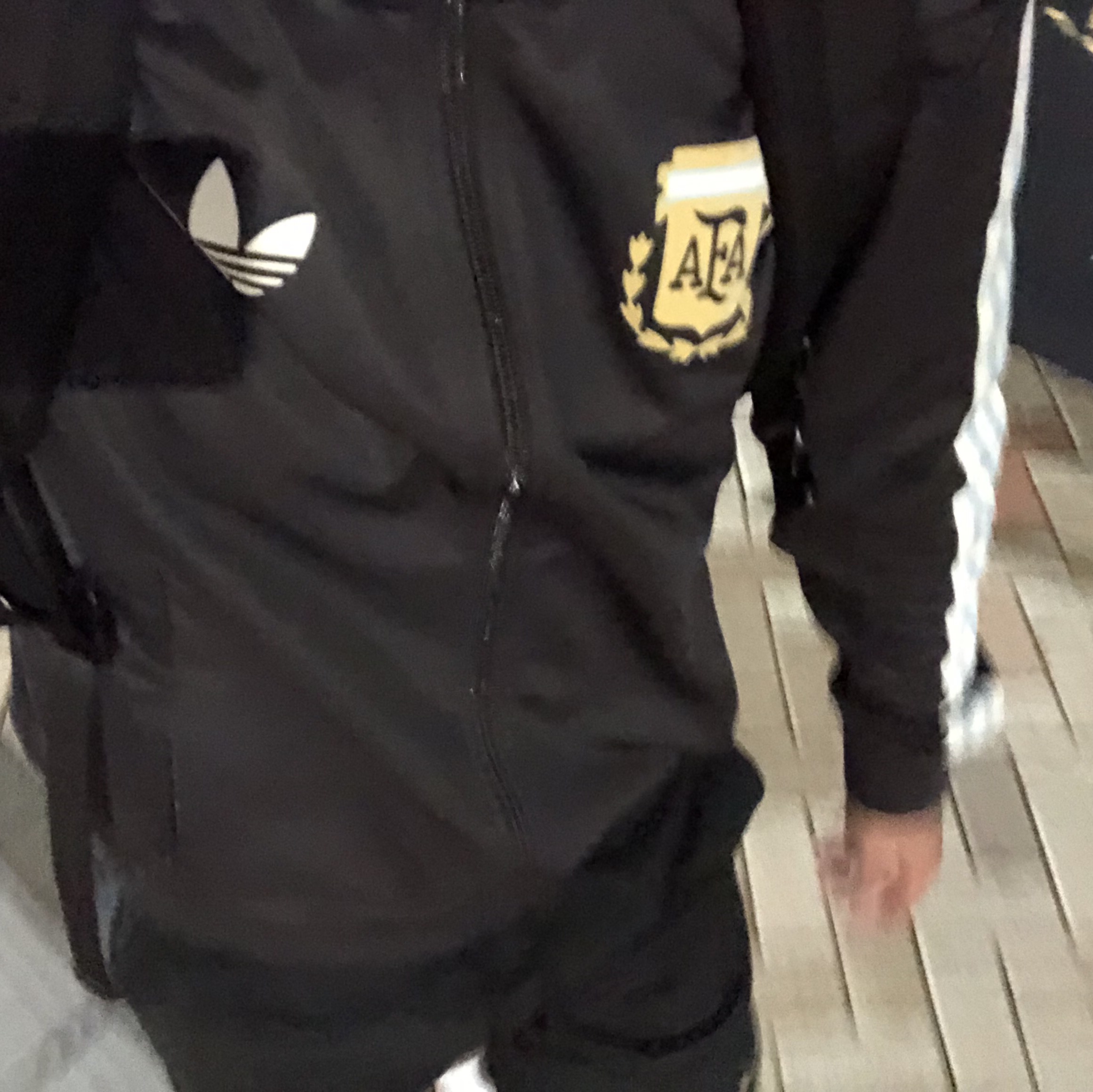 Adidas Argentina Beckenbauer Track Top Utility Black - KR Sizing 착용 스타일