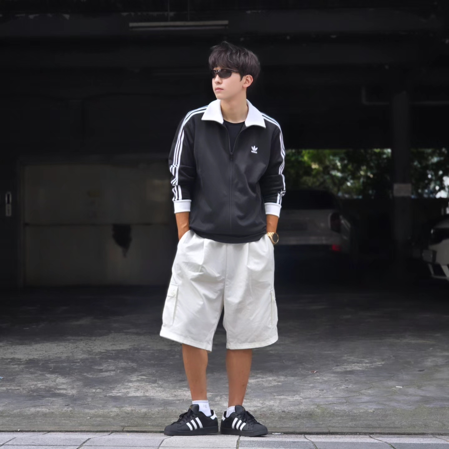 Adidas Adicolor Classics Beckenbauer Track Jacket Black - KR Sizing, Adidas Adicolor Classics Beckenbauer Track Jacket Black - US Sizing 착용 스타일 - 5