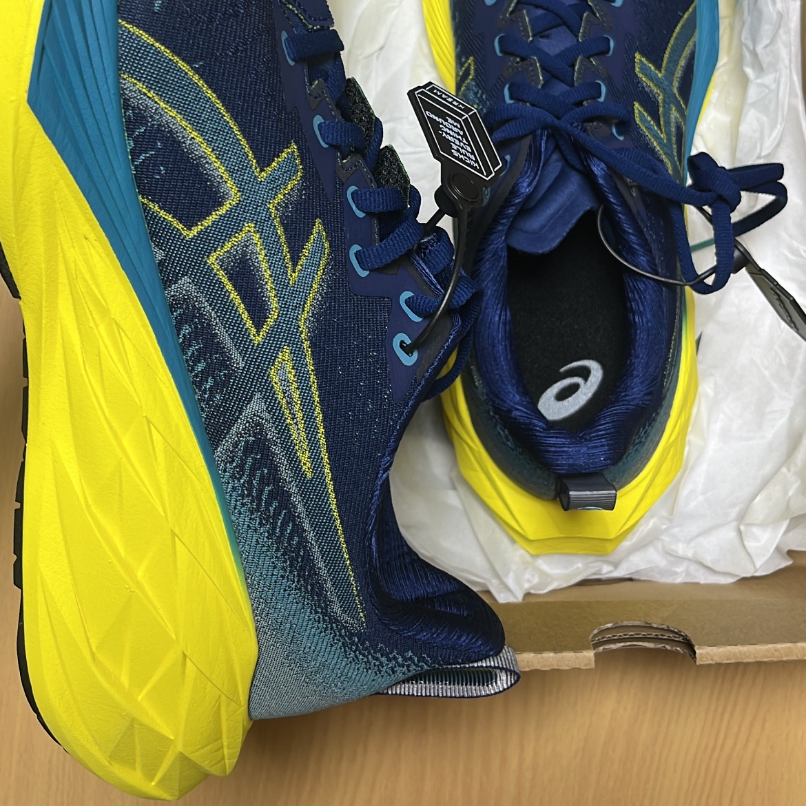 Asics Novablast 4 Blue Expanse Blue Teal 착용 스타일 - 1