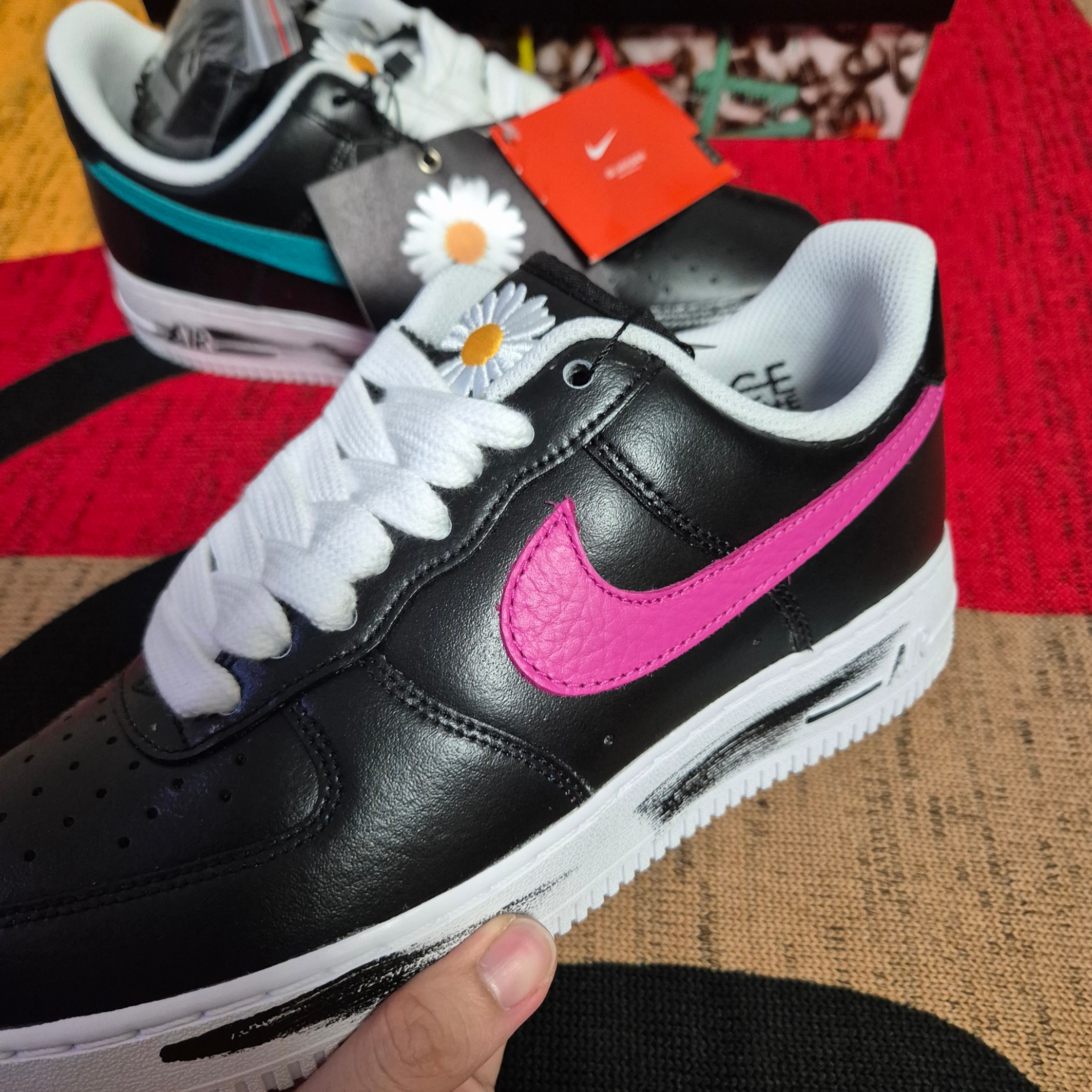 Nike x Peaceminusone Air Force 1 Low Para-Noise 3.0 Black and Multicolor 착용 스타일 - 1