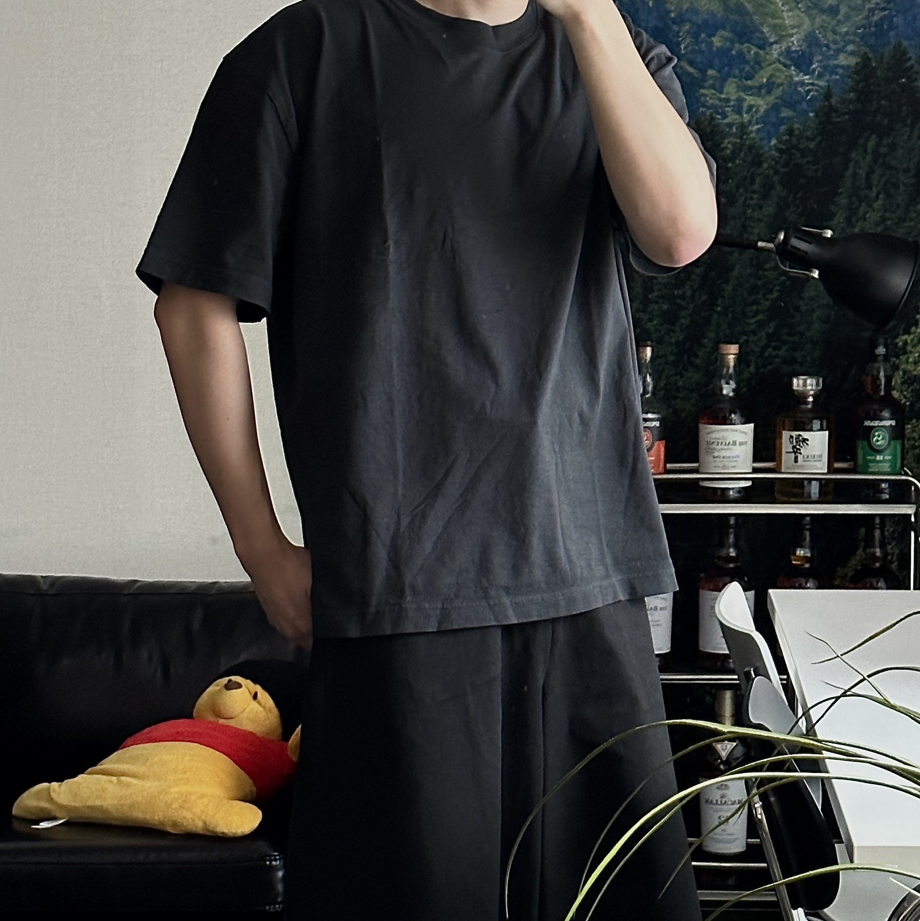 Yeezy YZY Short Sleeve T-Shirt Black 착용 스타일 - 2
