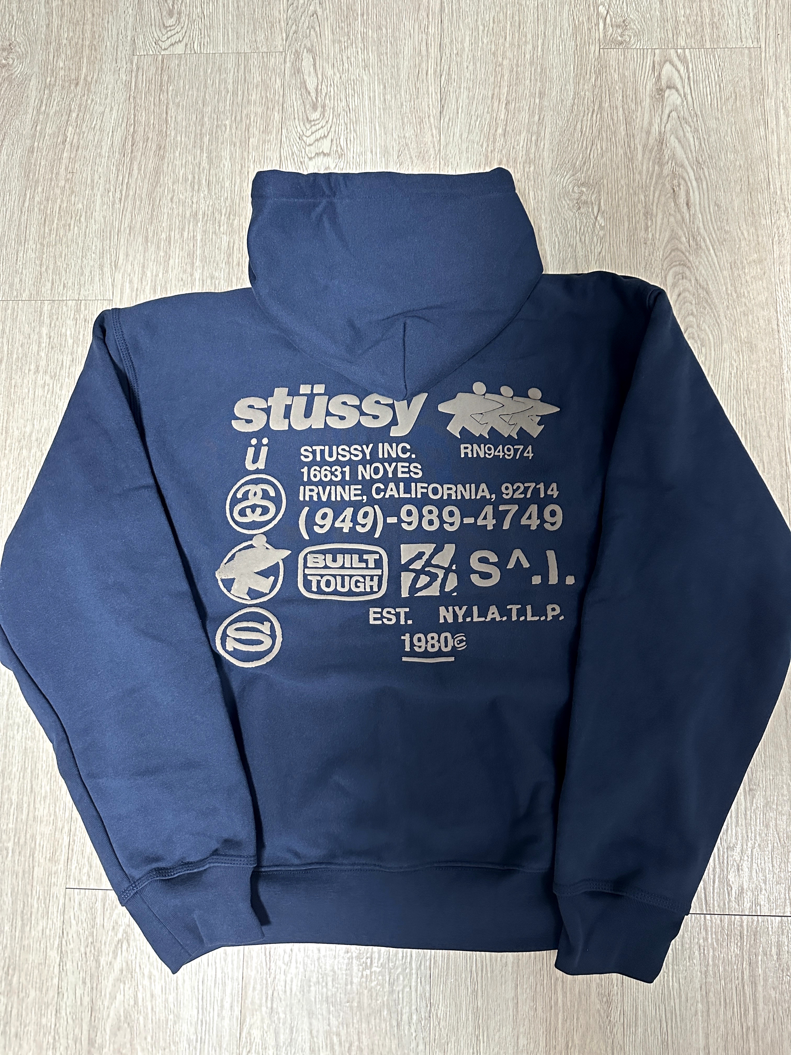 Stussy DNA Zip Hoodie Navy 착용 스타일