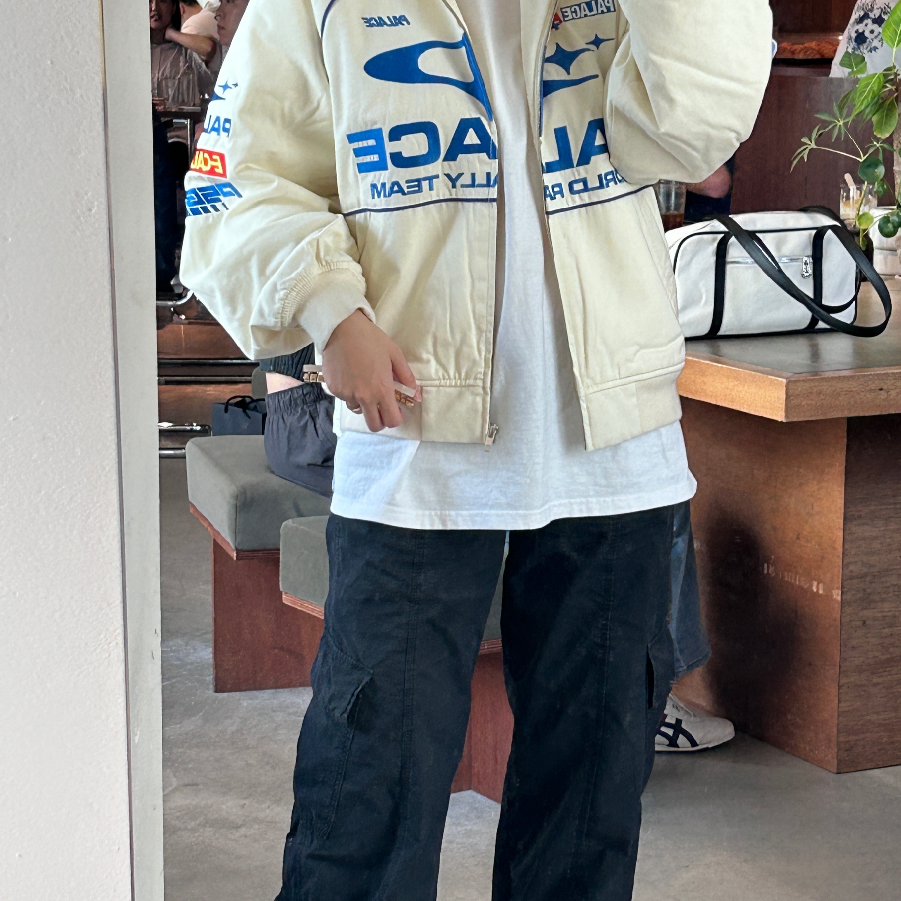 Palace Pally Rally Jacket Off White - 24FW 착용 스타일 - 2