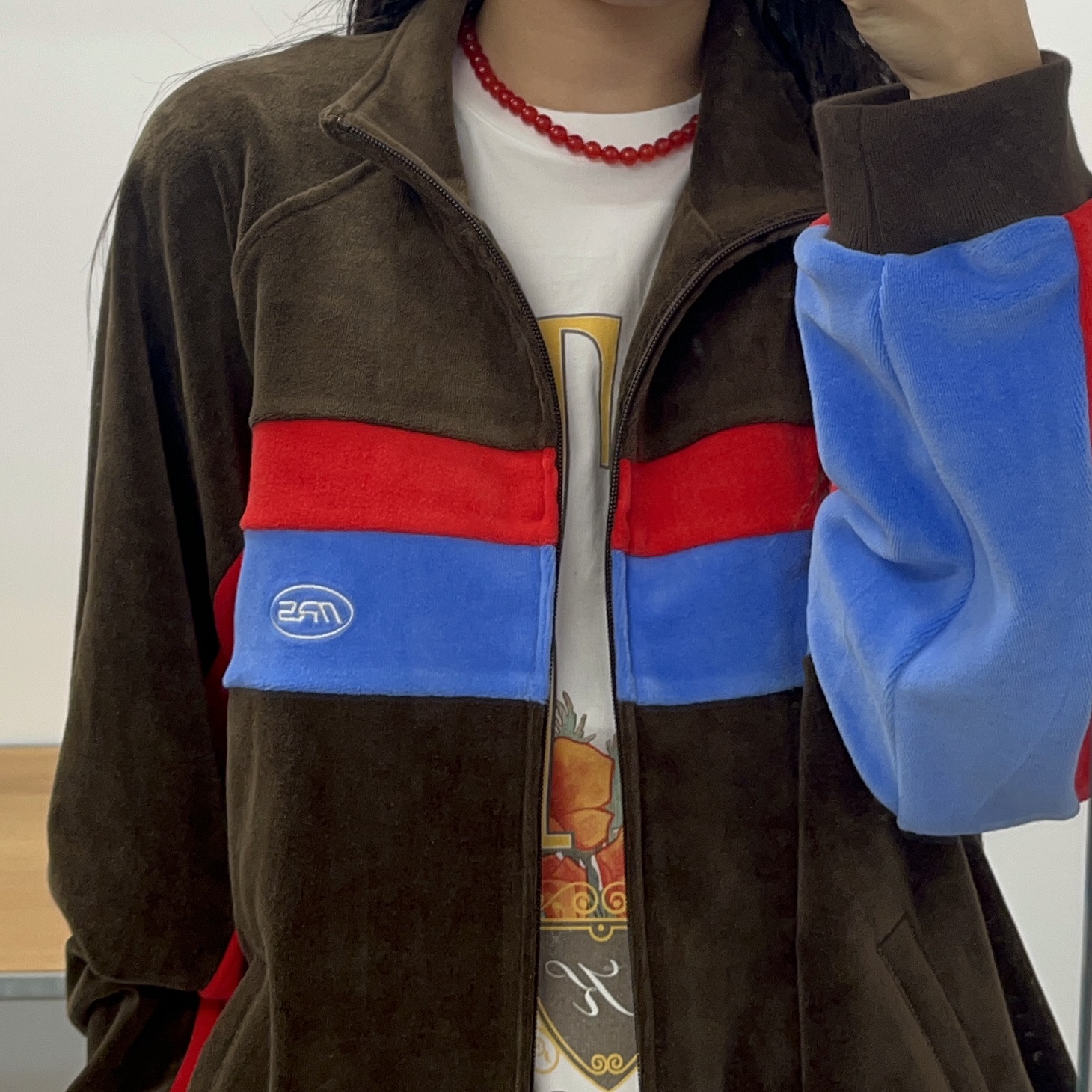 Supreme x Martine Rose Velour Track Jacket Brown - 24FW 착용 스타일 - 2