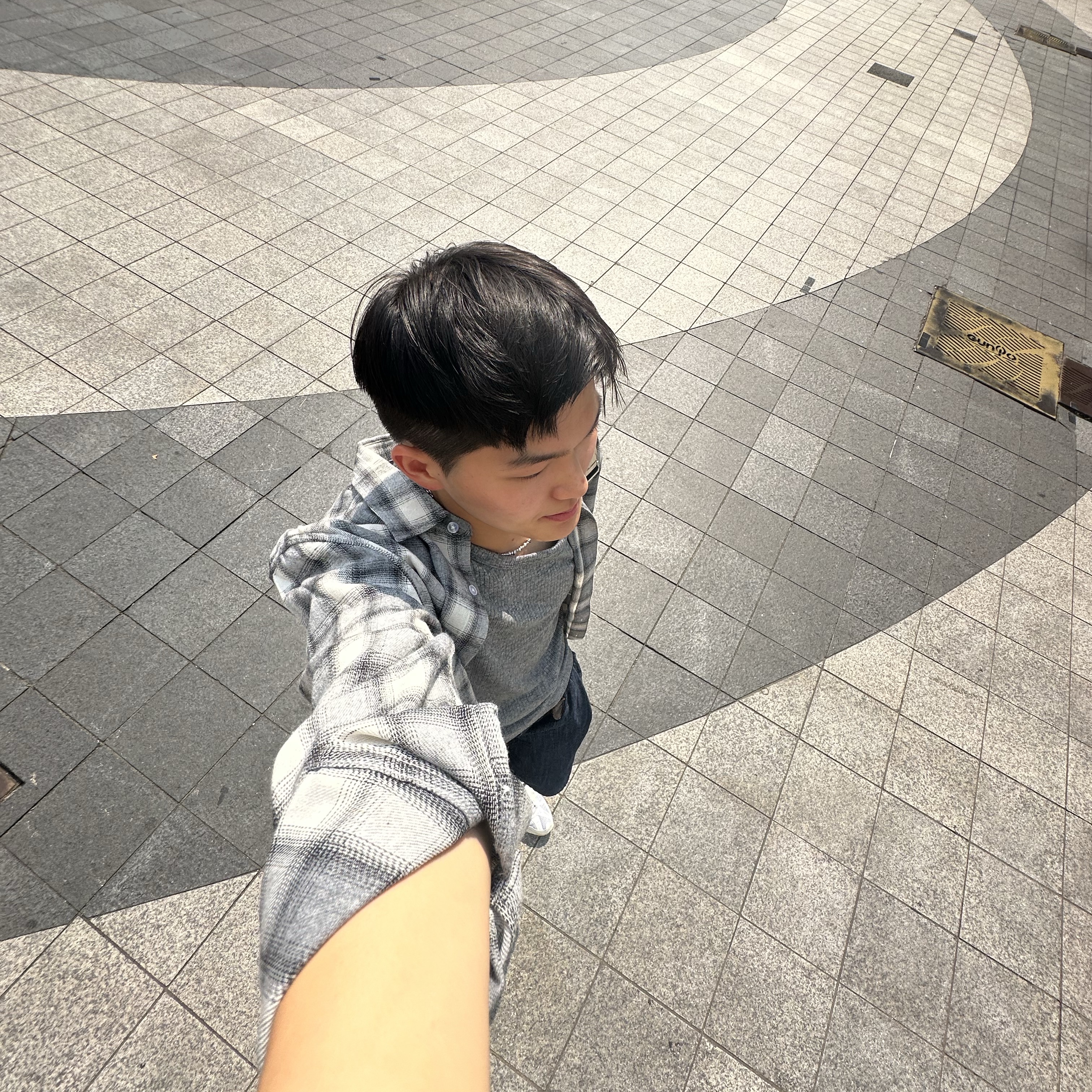 Millo Archive Ombre Check Shirts Smoke Gray, (W) Asics x Matin Kim Gel-Sonoma 15-50 Glacier Grey White 착용 스타일 - 1