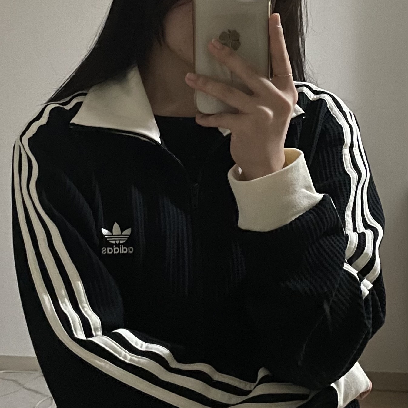 Adidas Waffle Beckenbauer Track Top Black - KR Sizing 착용 스타일 - 2