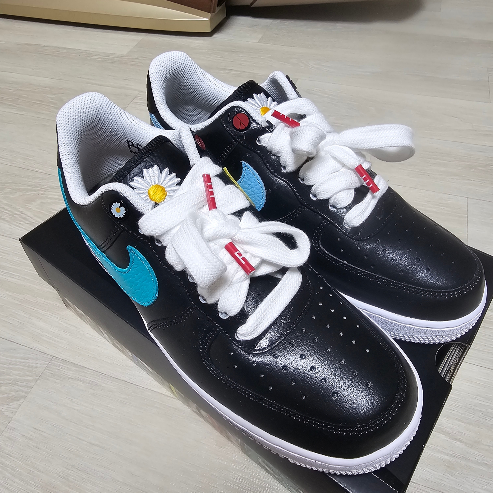 Nike x Peaceminusone Air Force 1 Low Para-Noise 3.0 Black and Multicolor 착용 스타일 - 1