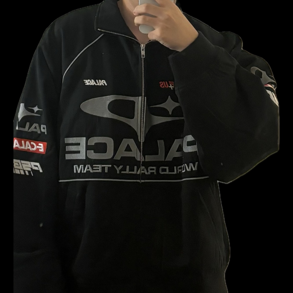Palace Pally Rally Jacket Black - 24FW 착용 스타일