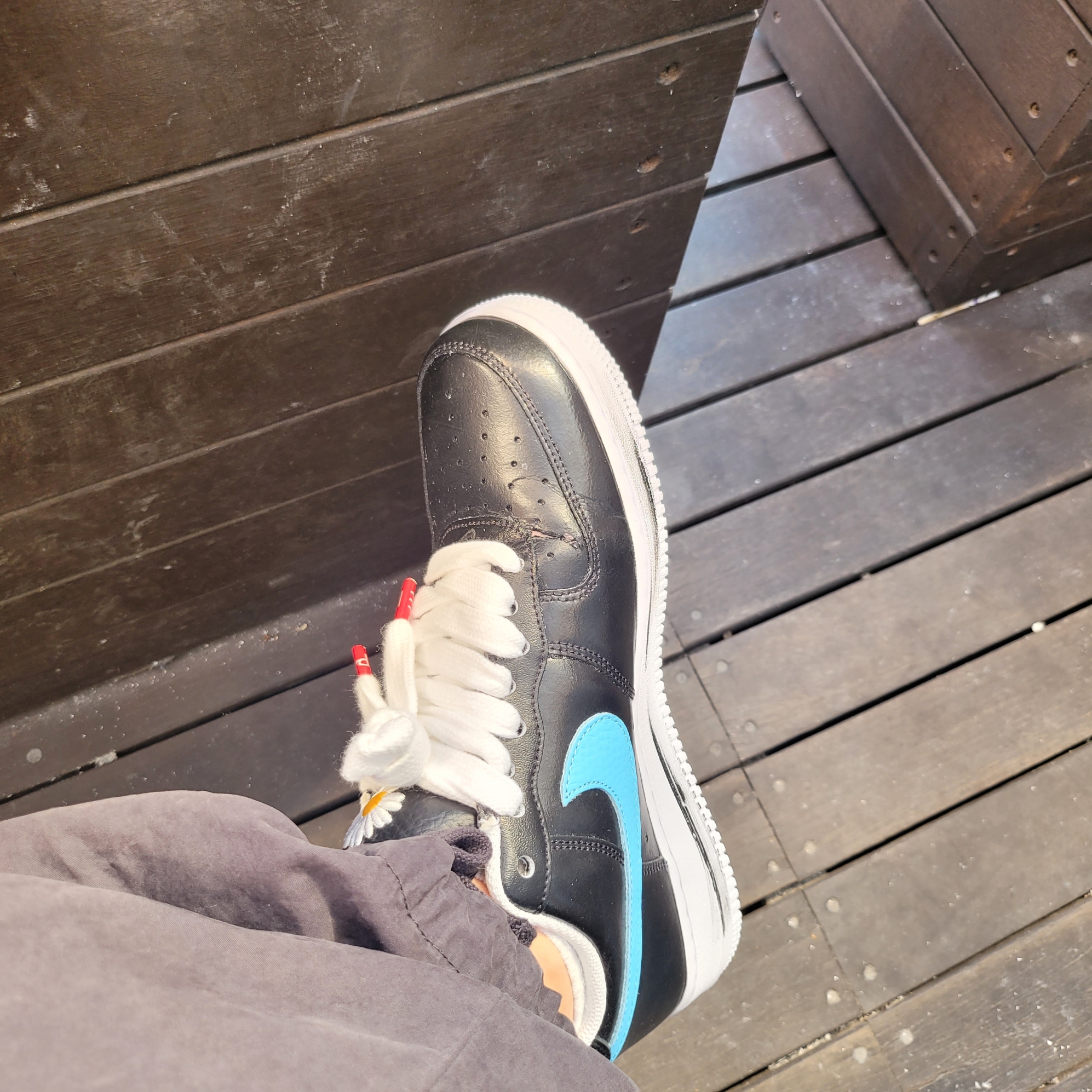 Nike x Peaceminusone Air Force 1 Low Para-Noise 3.0 Black and Multicolor 착용 스타일