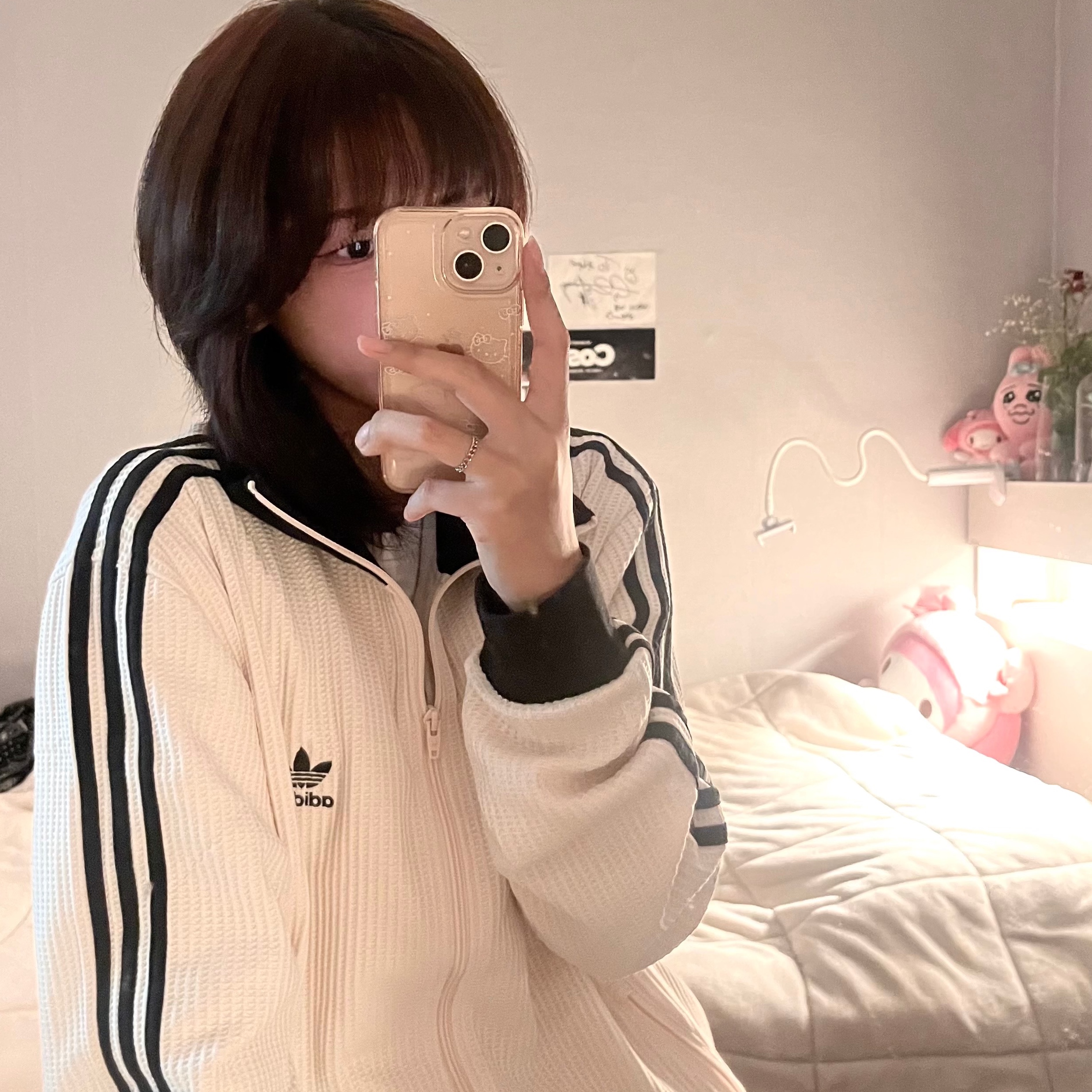 Adidas Waffle Beckenbauer Track Top Wonder White - KR Sizing 착용 스타일 - 2