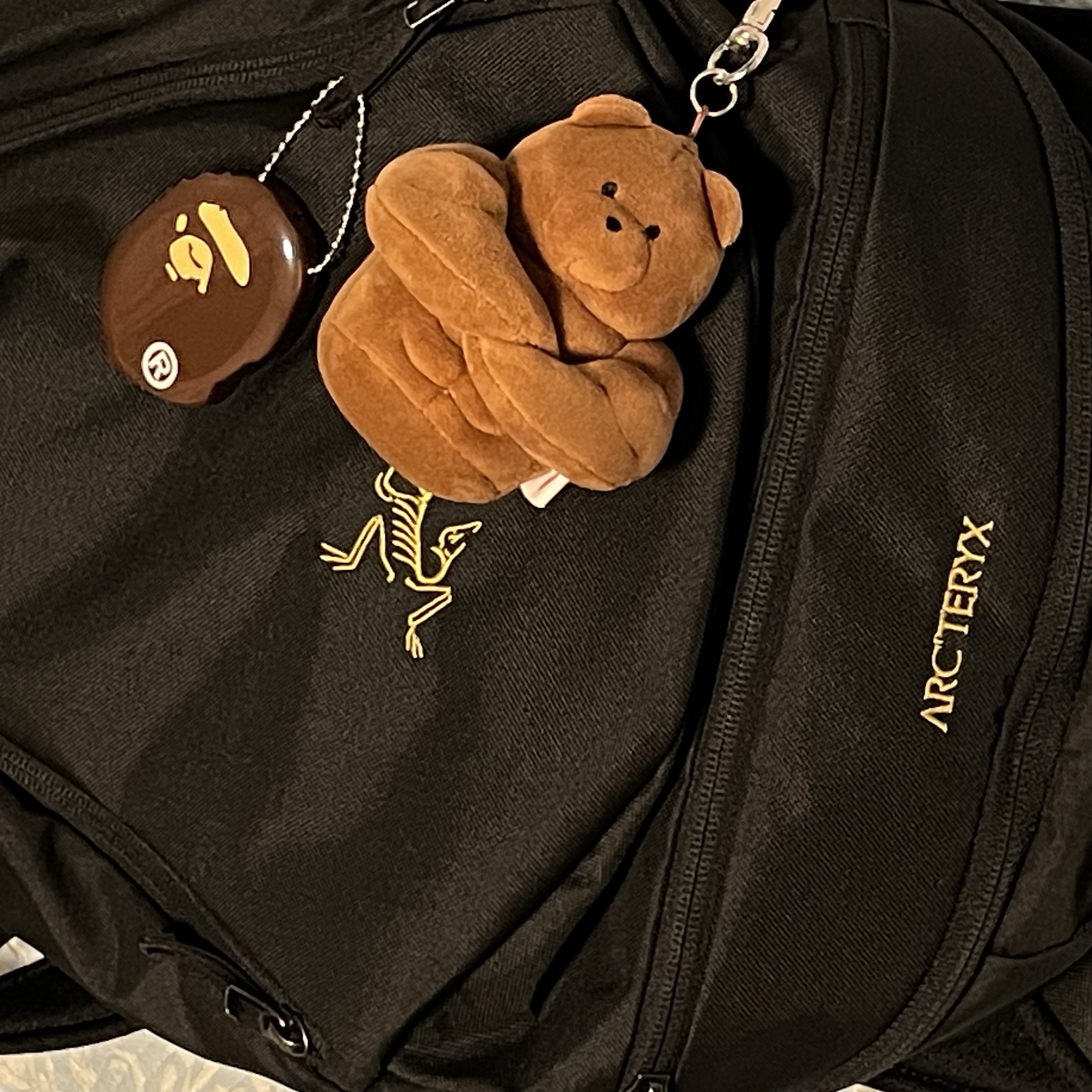 BAPE Ape Head Coin Case M Brown, Arc'teryx Mantis 26 Backpack Black 착용 스타일 - 3