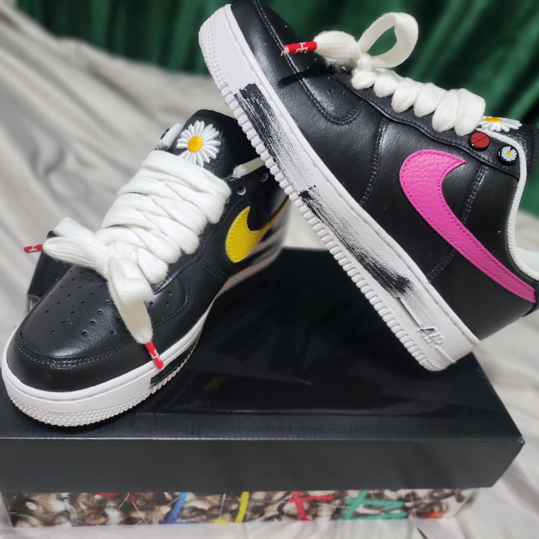 Nike x Peaceminusone Air Force 1 Low Para-Noise 3.0 Black and Multicolor 착용 스타일 - 1