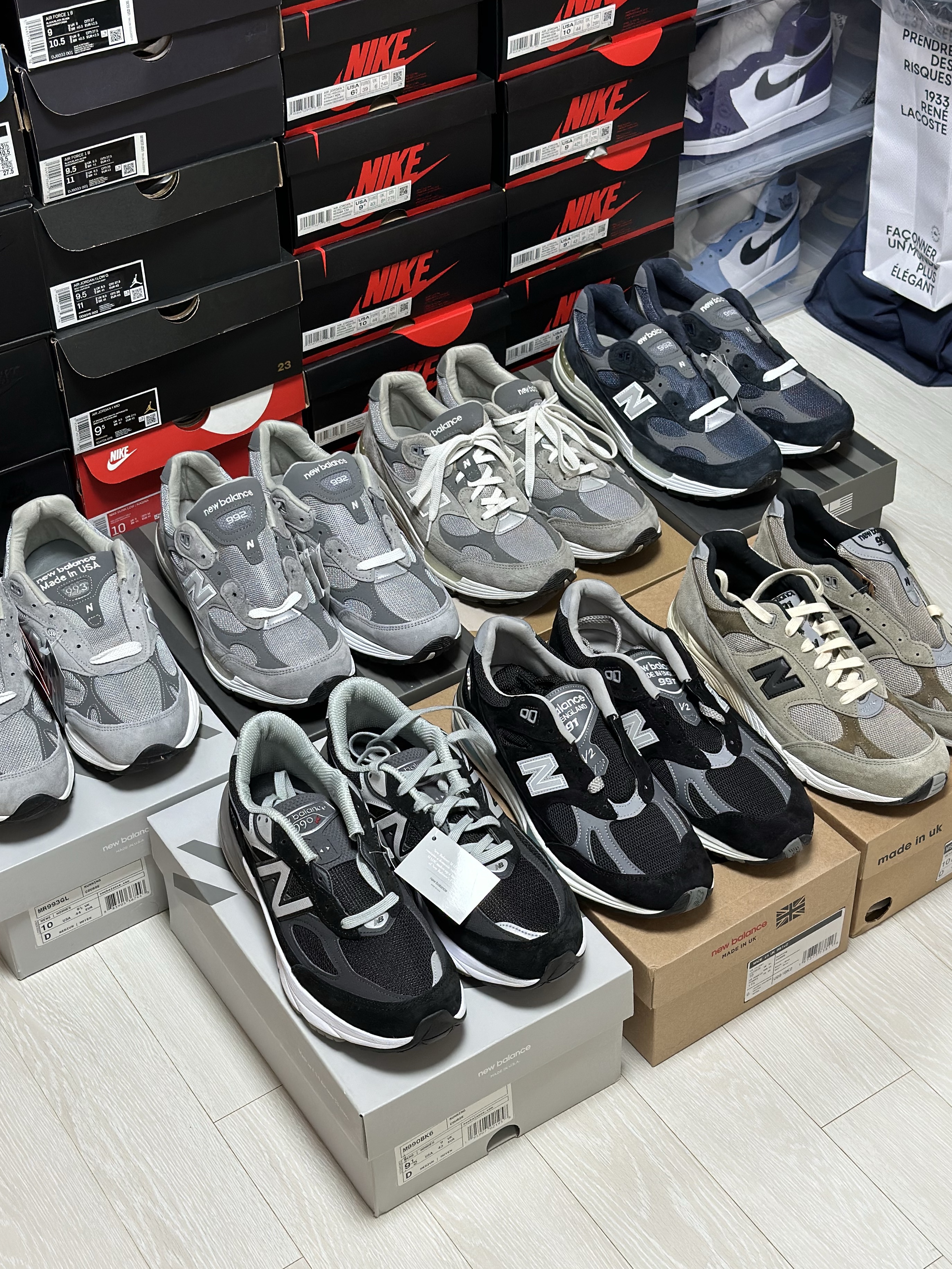 New Balance 991v2 Made in UK Black 착용 스타일 - 5