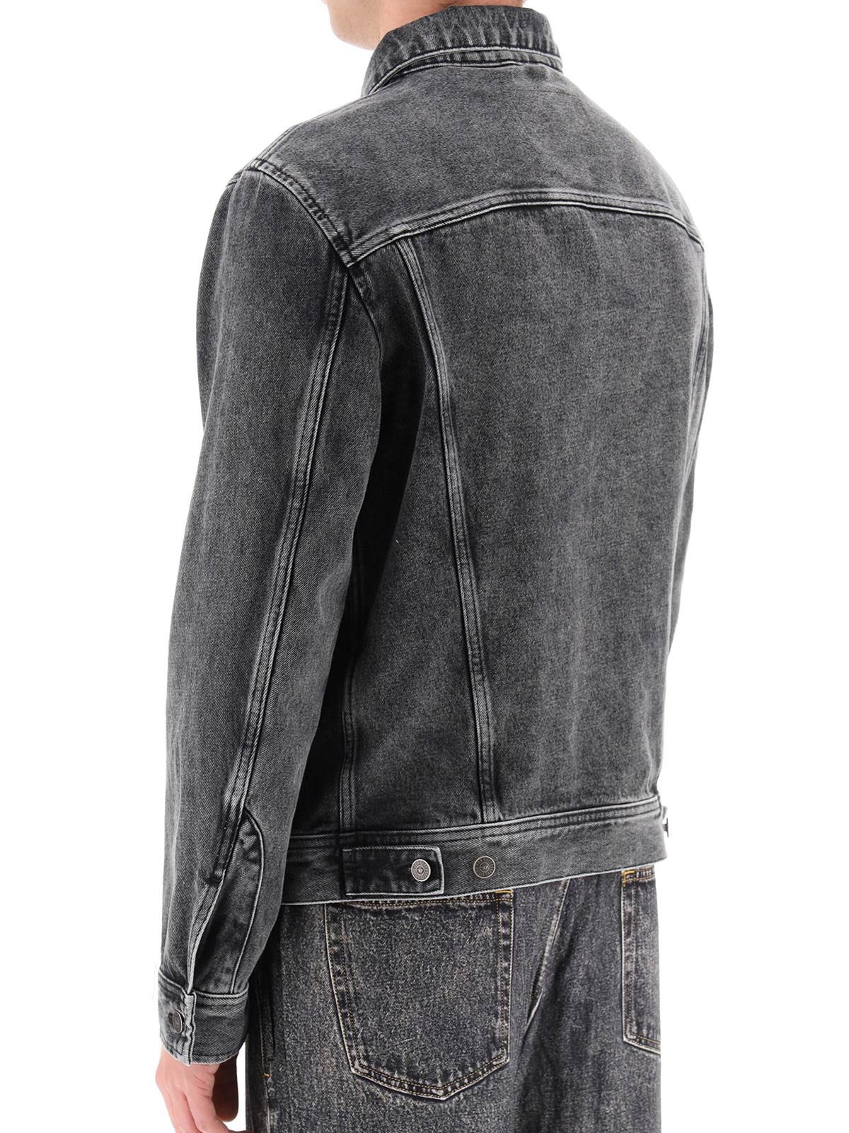 Diesel D-Barcy-ZF Denim Jacket Negro 착용 스타일 - 4