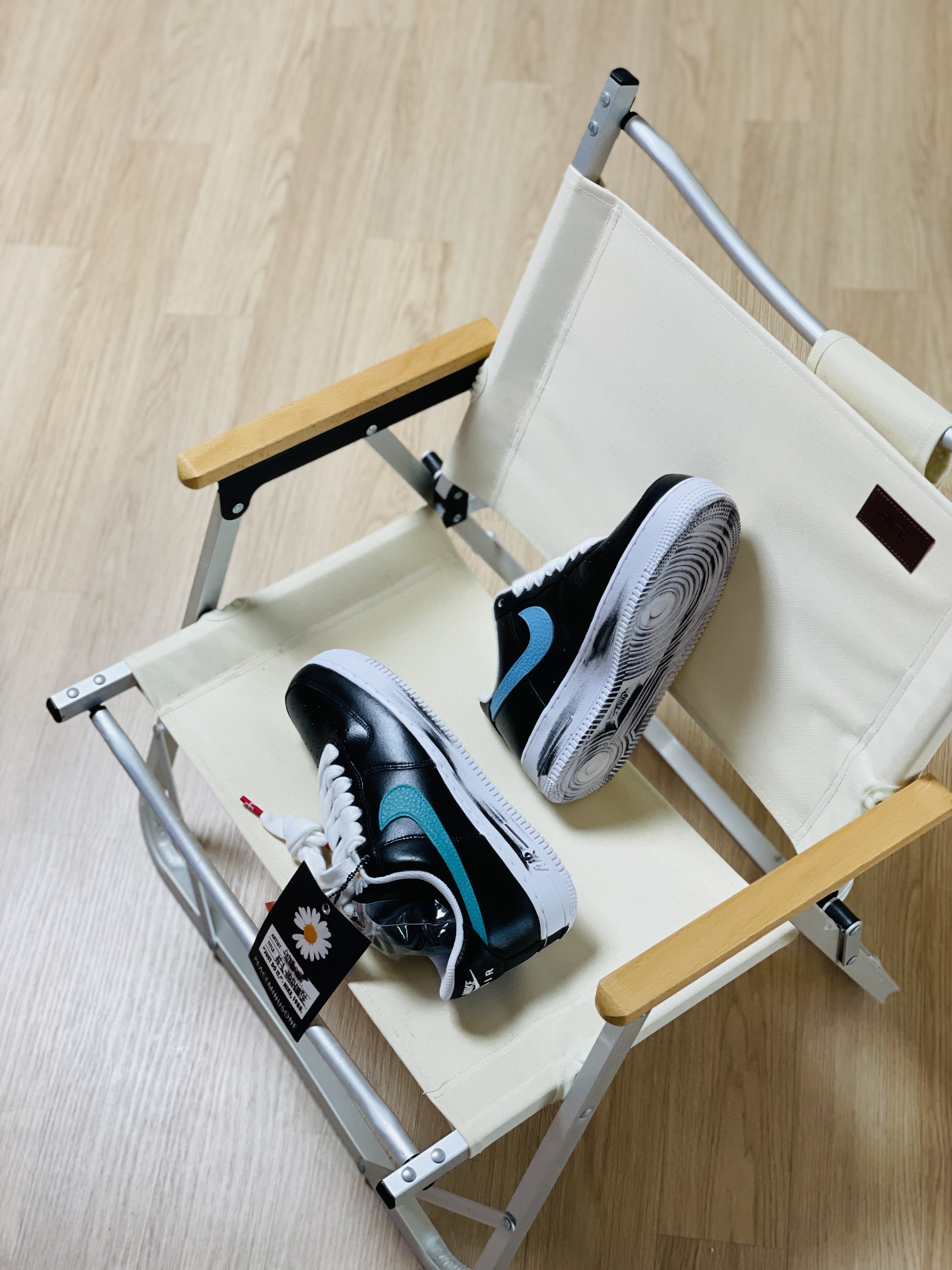 Nike x Peaceminusone Air Force 1 Low Para-Noise 3.0 Black and Multicolor 착용 스타일 - 2