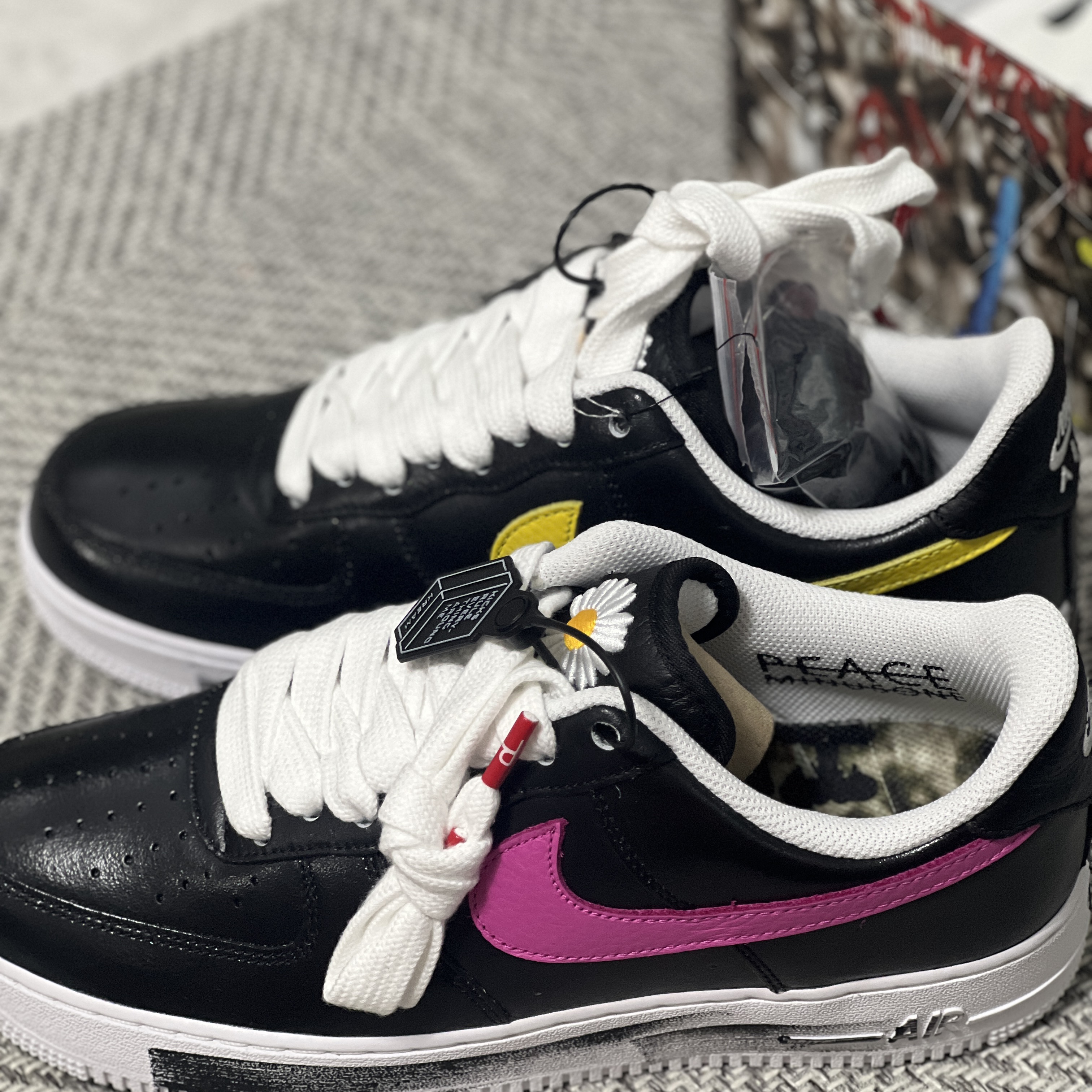Nike x Peaceminusone Air Force 1 Low Para-Noise 3.0 Black and Multicolor 착용 스타일 - 1
