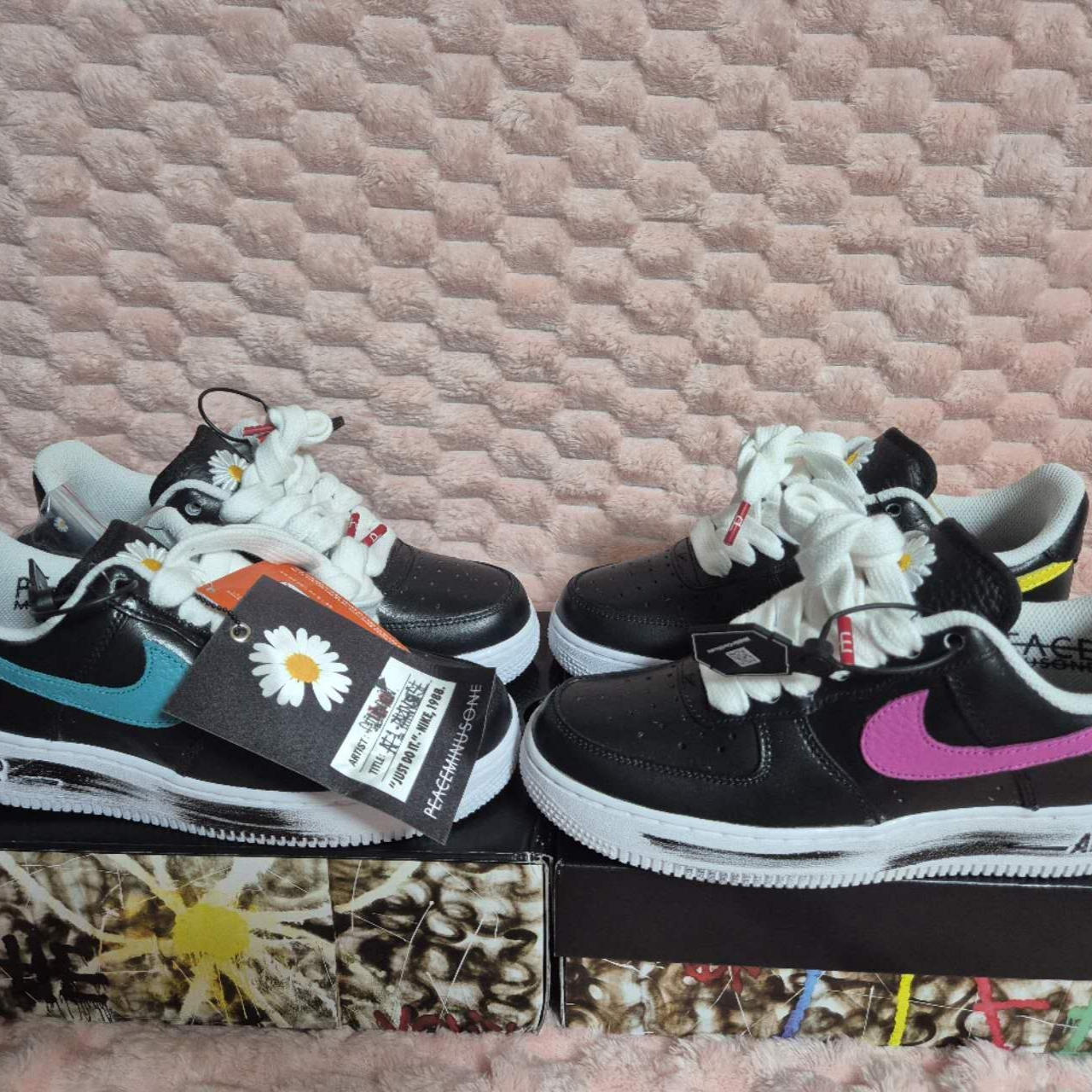 Nike x Peaceminusone Air Force 1 Low Para-Noise 3.0 Black and Multicolor 착용 스타일 - 4