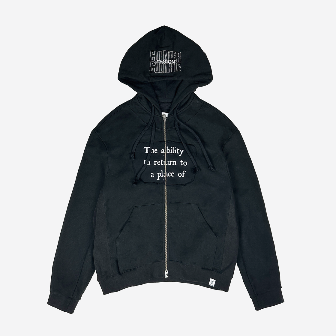 레저렉션13 패치워크 투웨이 집업 후드 블랙