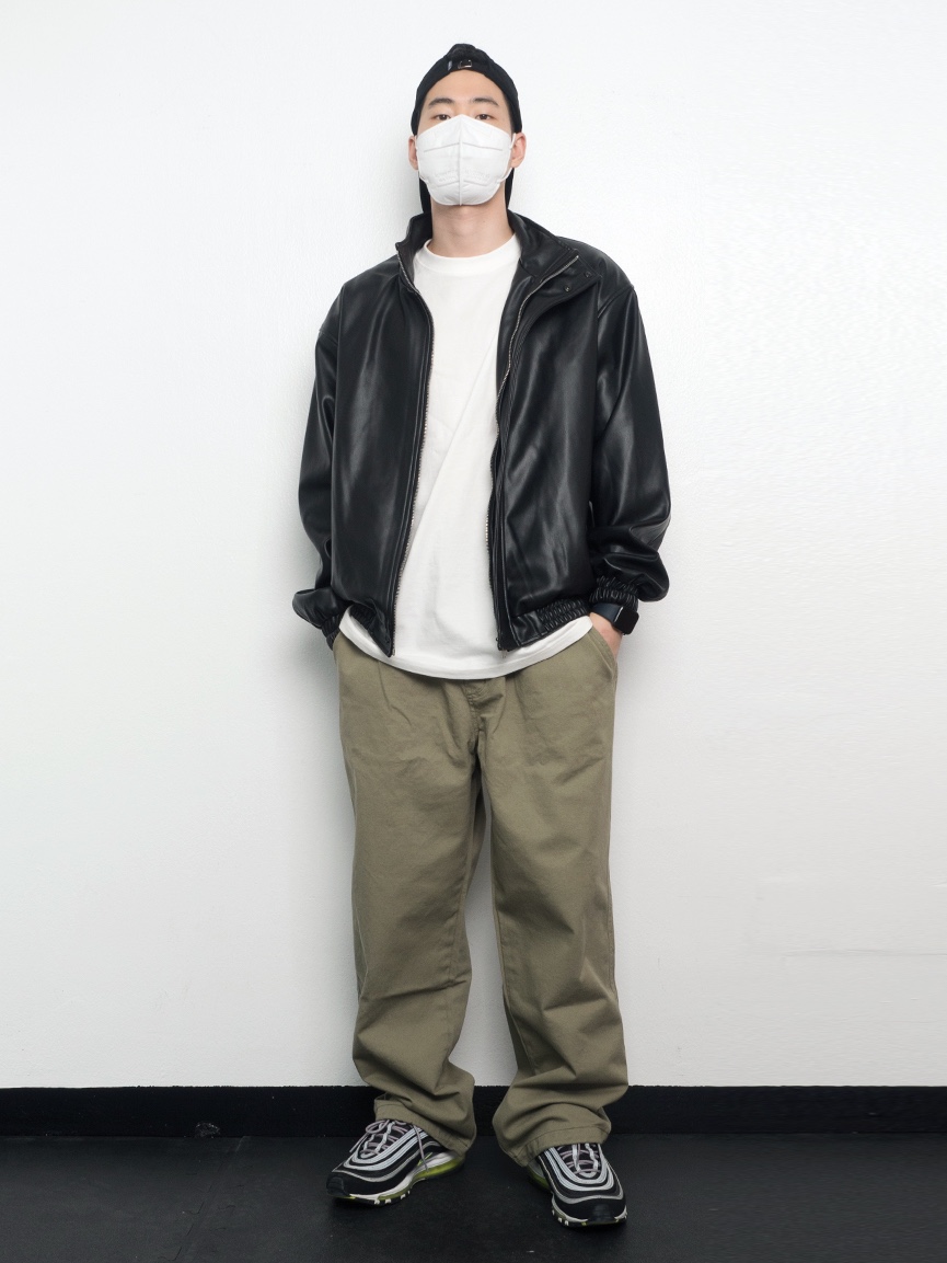 QT8 Garments TL Synthetic Leather Hidden Jacket Black, Nike Air Max 97 OG Black Volt Asia 착용 스타일 - 1