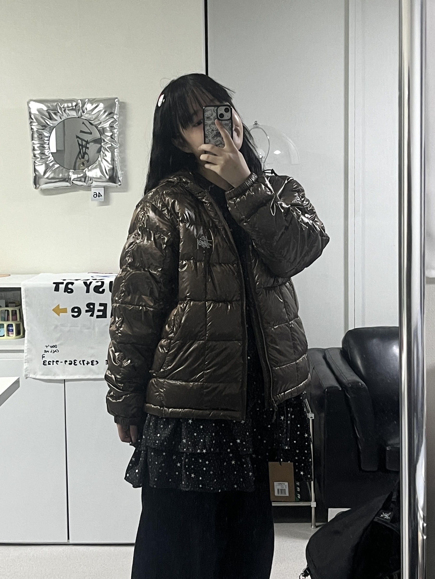 Stussy Midweight Hooded Puffer Brown 착용 스타일 - 1