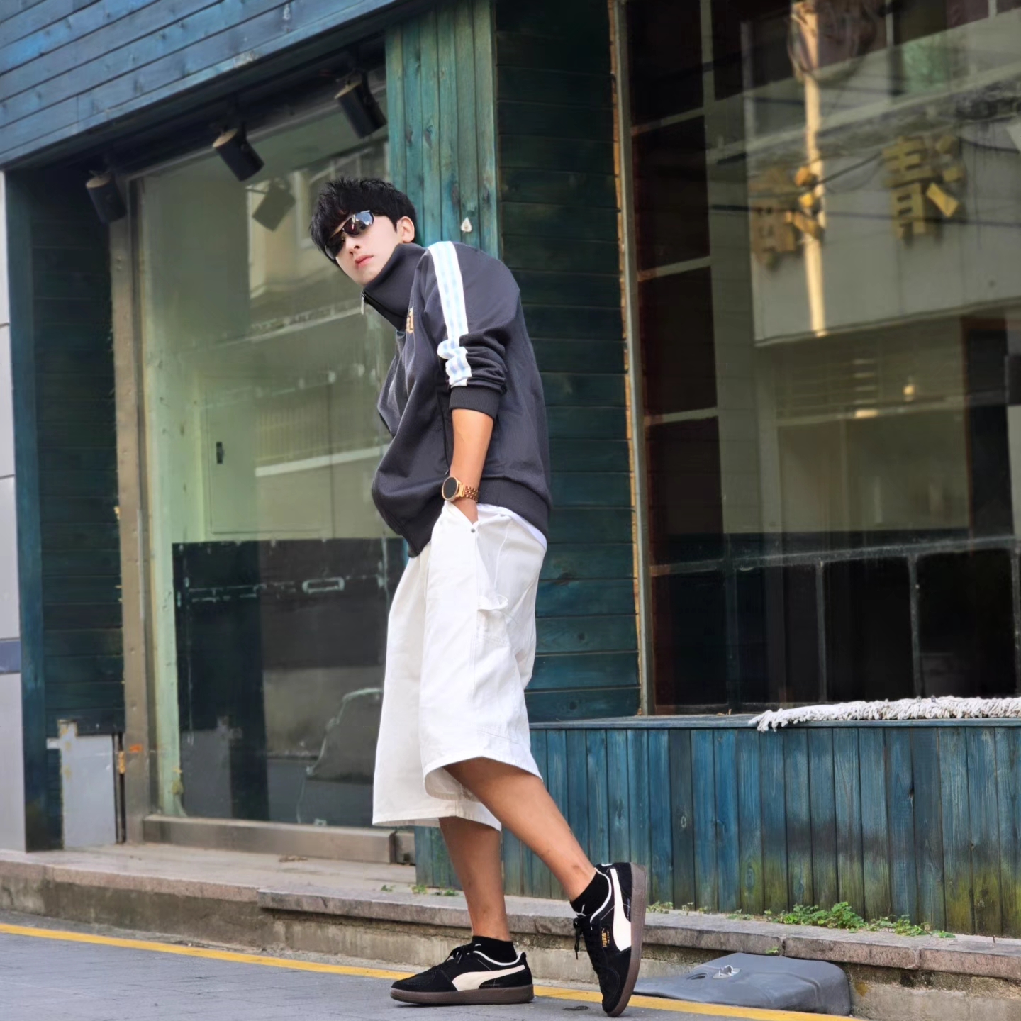 Adidas Argentina Beckenbauer Track Top Utility Black - KR Sizing, Adidas Argentina Beckenbauer Track Top Utility Black - US Sizing 착용 스타일 - 5
