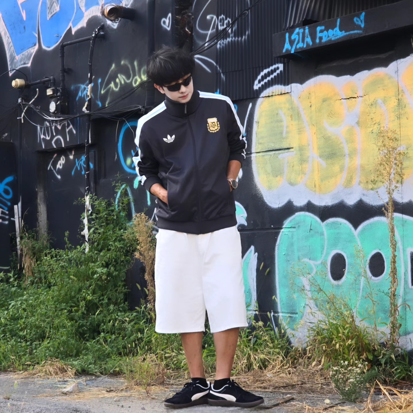 Adidas Argentina Beckenbauer Track Top Utility Black - KR Sizing, Adidas Argentina Beckenbauer Track Top Utility Black - US Sizing 착용 스타일 - 10