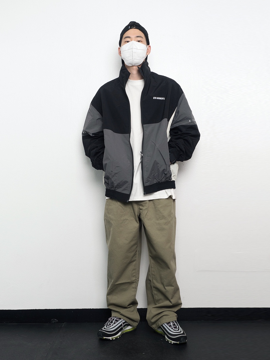 QT8 Garments TL Old Track Jacket Charcoal, Nike Air Max 97 OG Black Volt Asia 착용 스타일 - 1