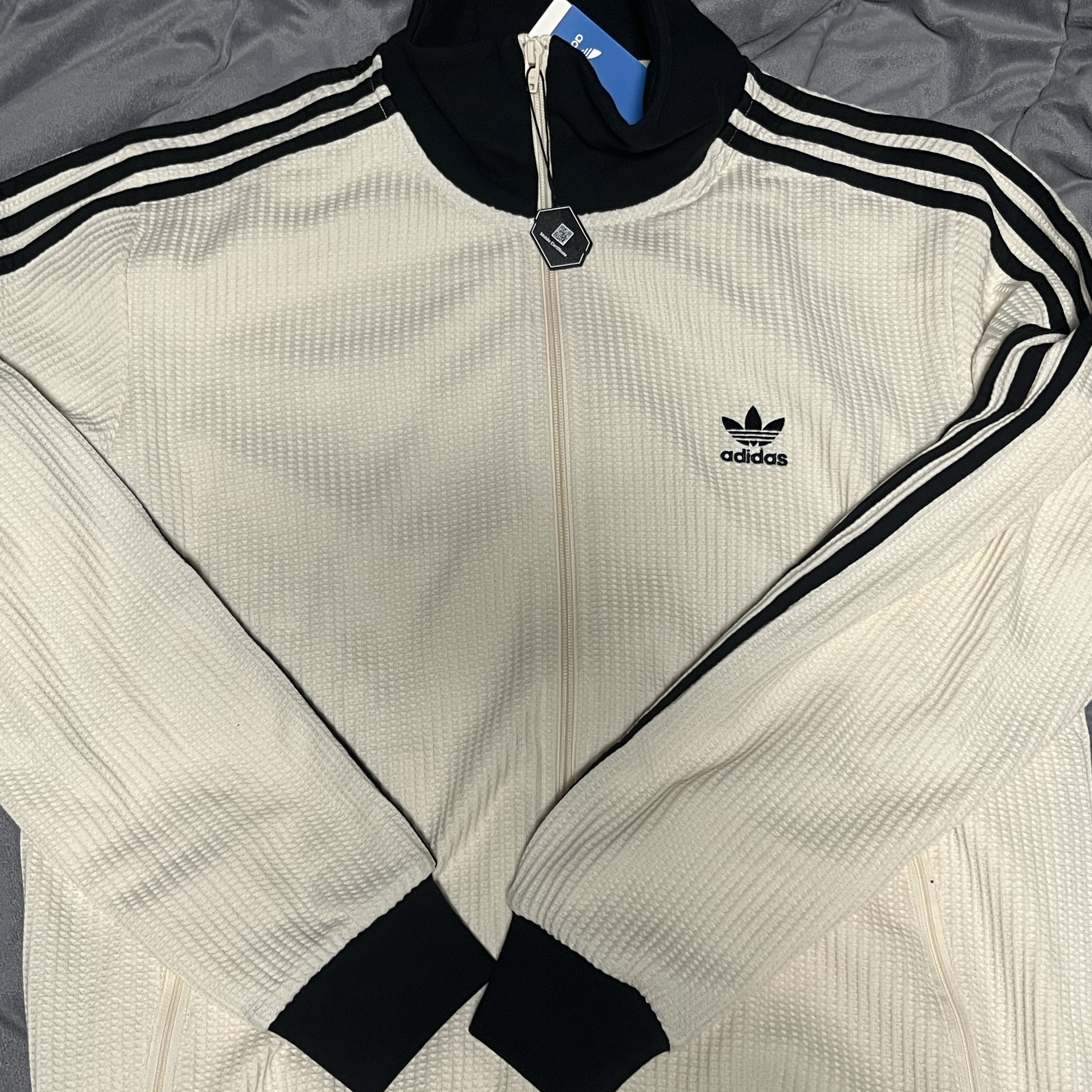 Adidas Waffle Beckenbauer Track Top Wonder White - KR Sizing 착용 스타일 - 2
