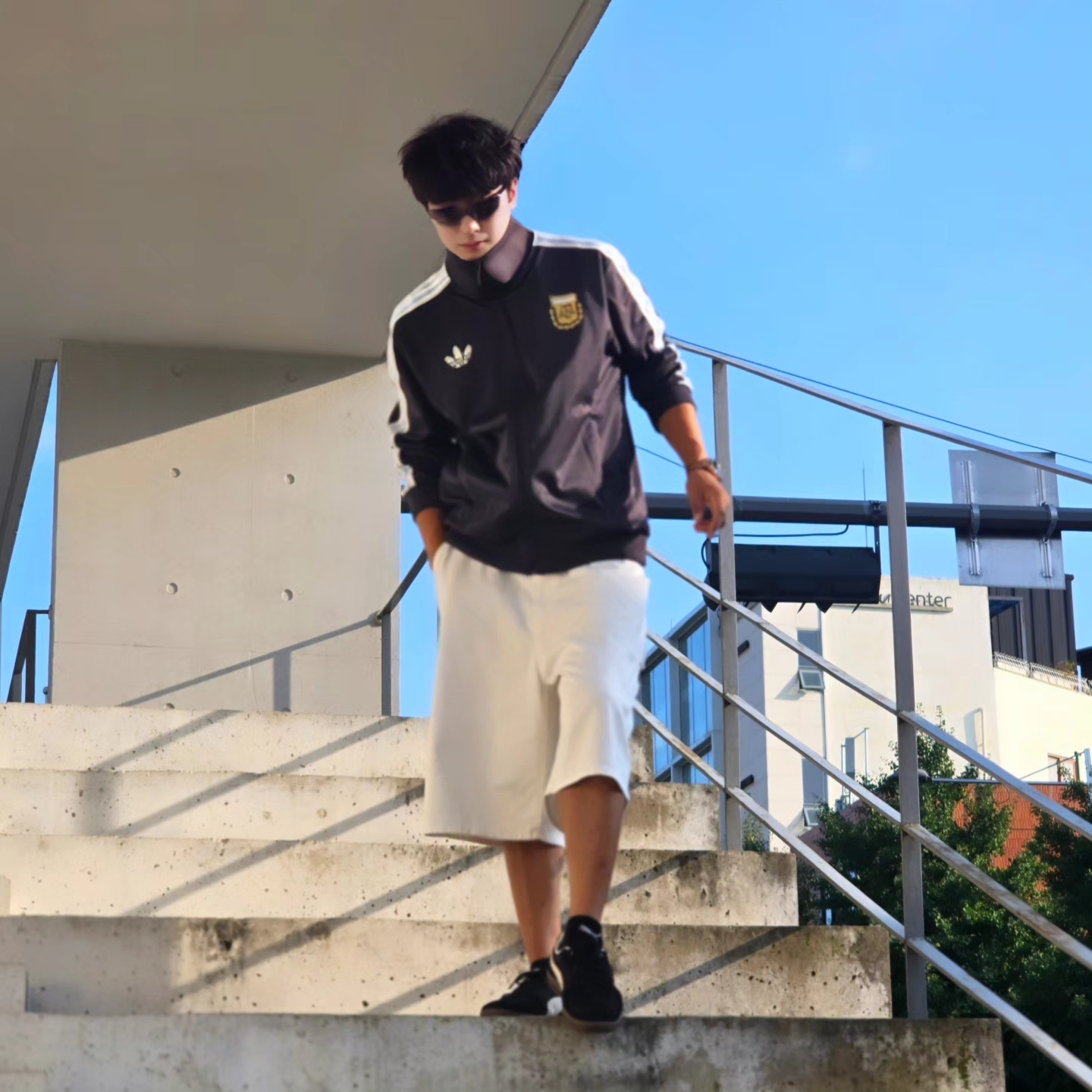 Adidas Argentina Beckenbauer Track Top Utility Black - KR Sizing, Adidas Argentina Beckenbauer Track Top Utility Black - US Sizing 착용 스타일 - 5