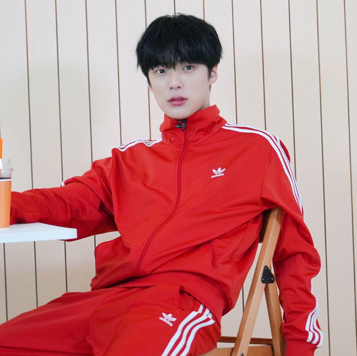 Adidas Adicolor Woven Firebird Track Top Better Scarlet - KR Sizing 착용 스타일