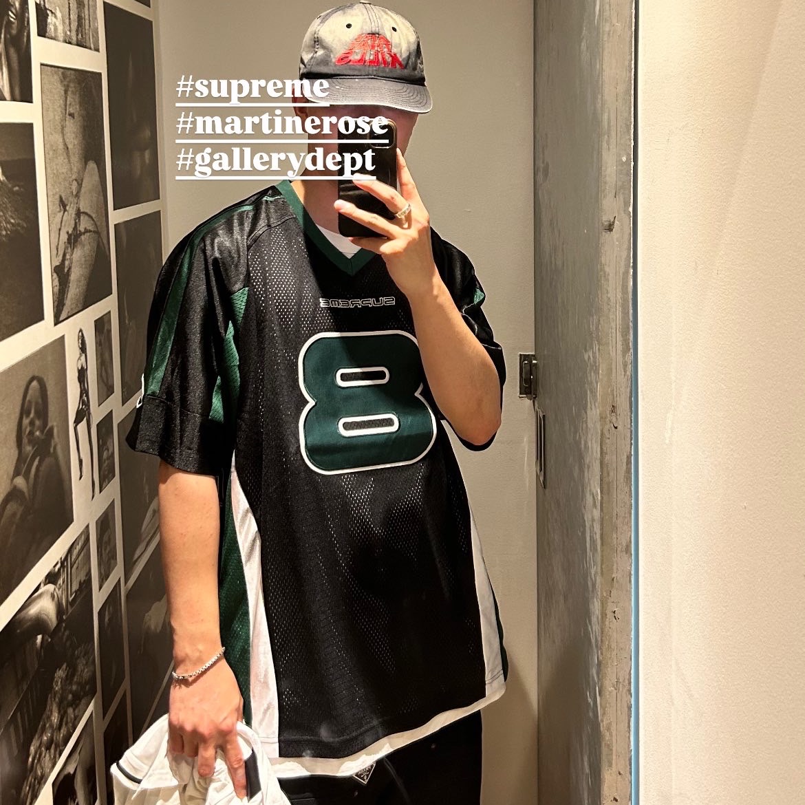 Supreme x Martine Rose Football Jersey Black - 24FW 착용 스타일 - 1