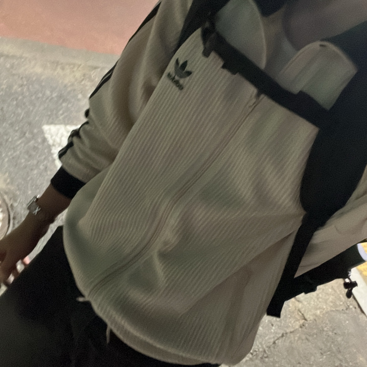 Adidas Waffle Beckenbauer Track Top Wonder White - KR Sizing 착용 스타일 - 1