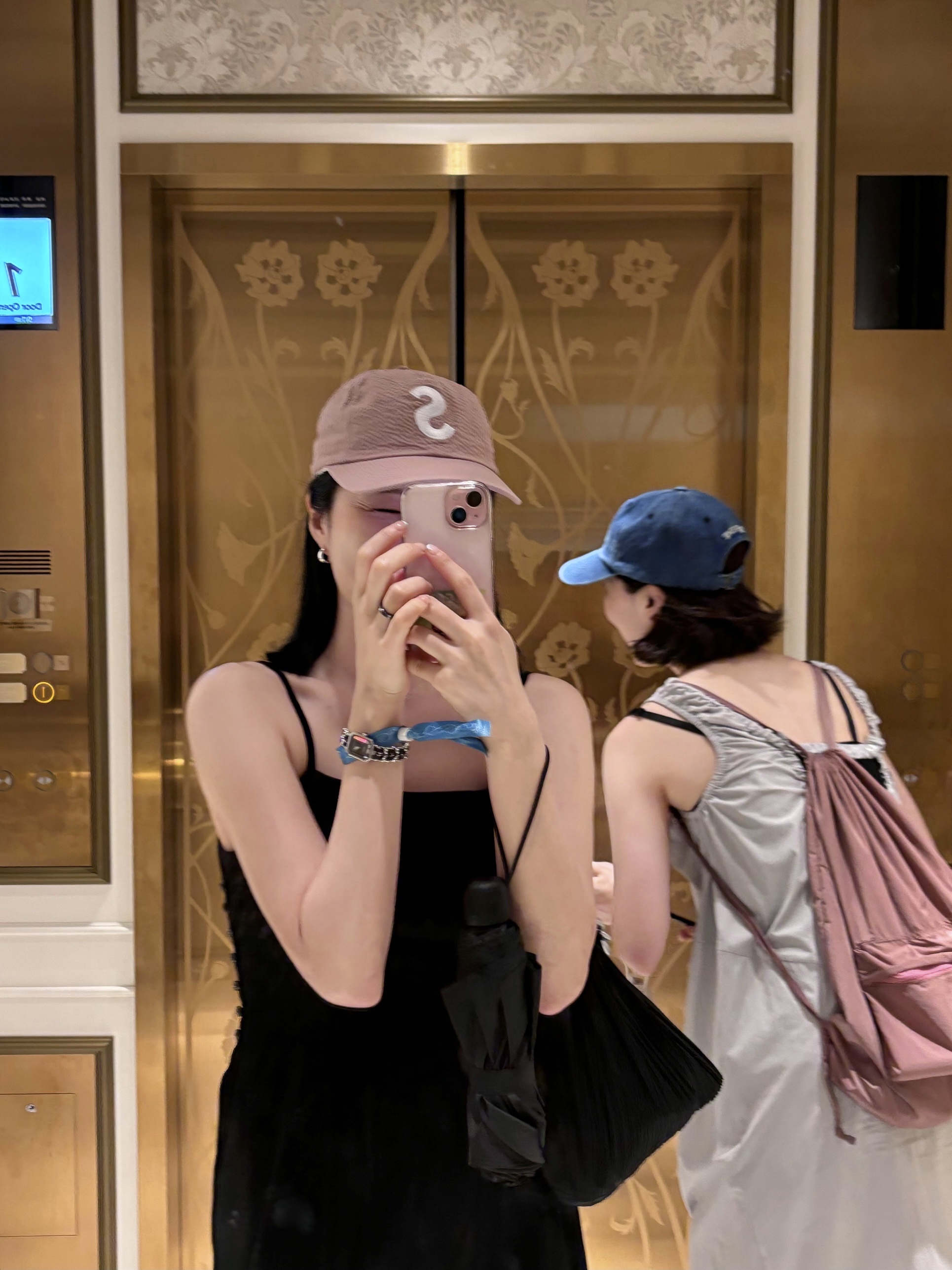Supreme Seersucker S Logo 6-Panel Pink - 24SS 착용 스타일 - 5