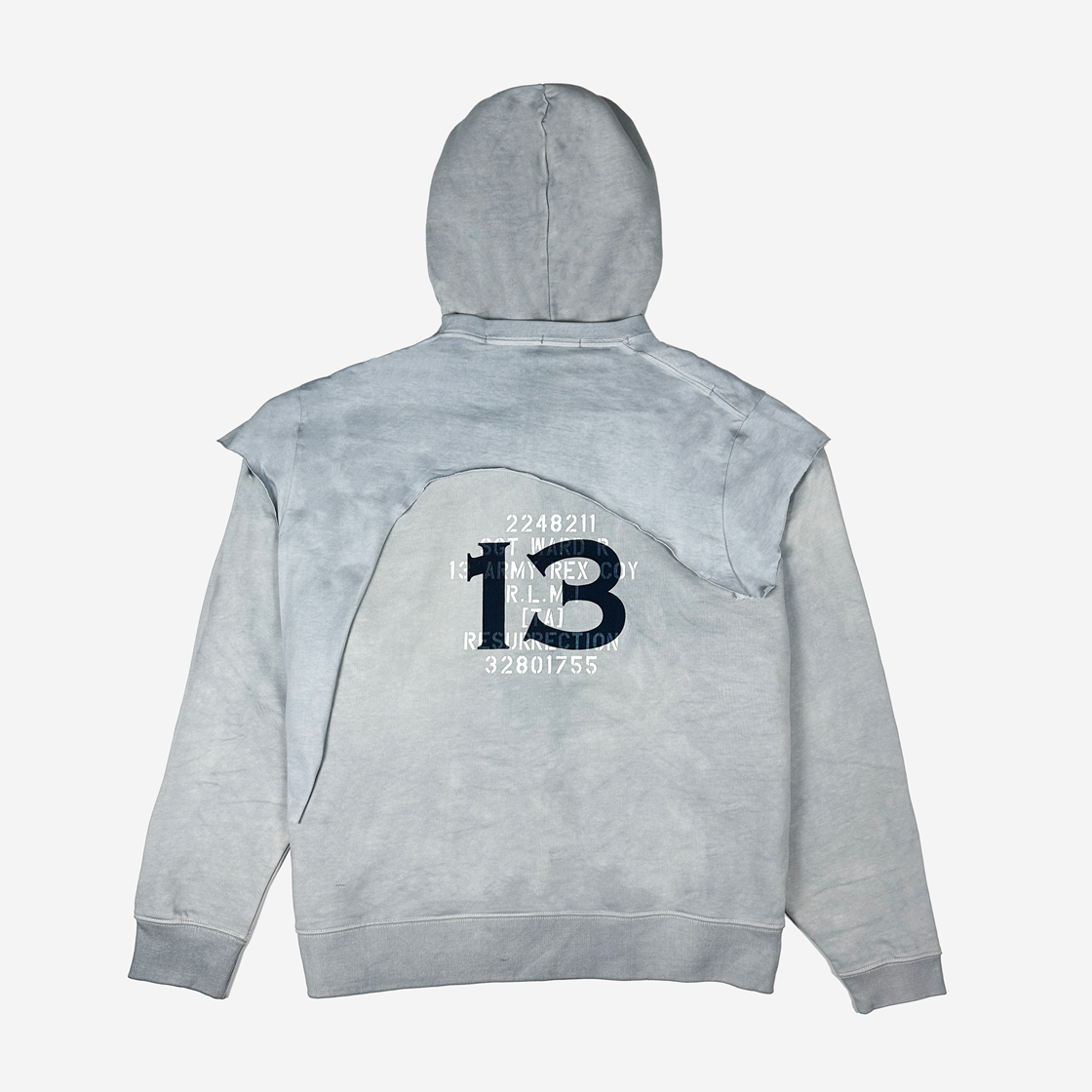 레저렉션13 레이어드 후드 빈티지 그레이(Resurrection13 Layered Hoodie Vintage Grey) - 2