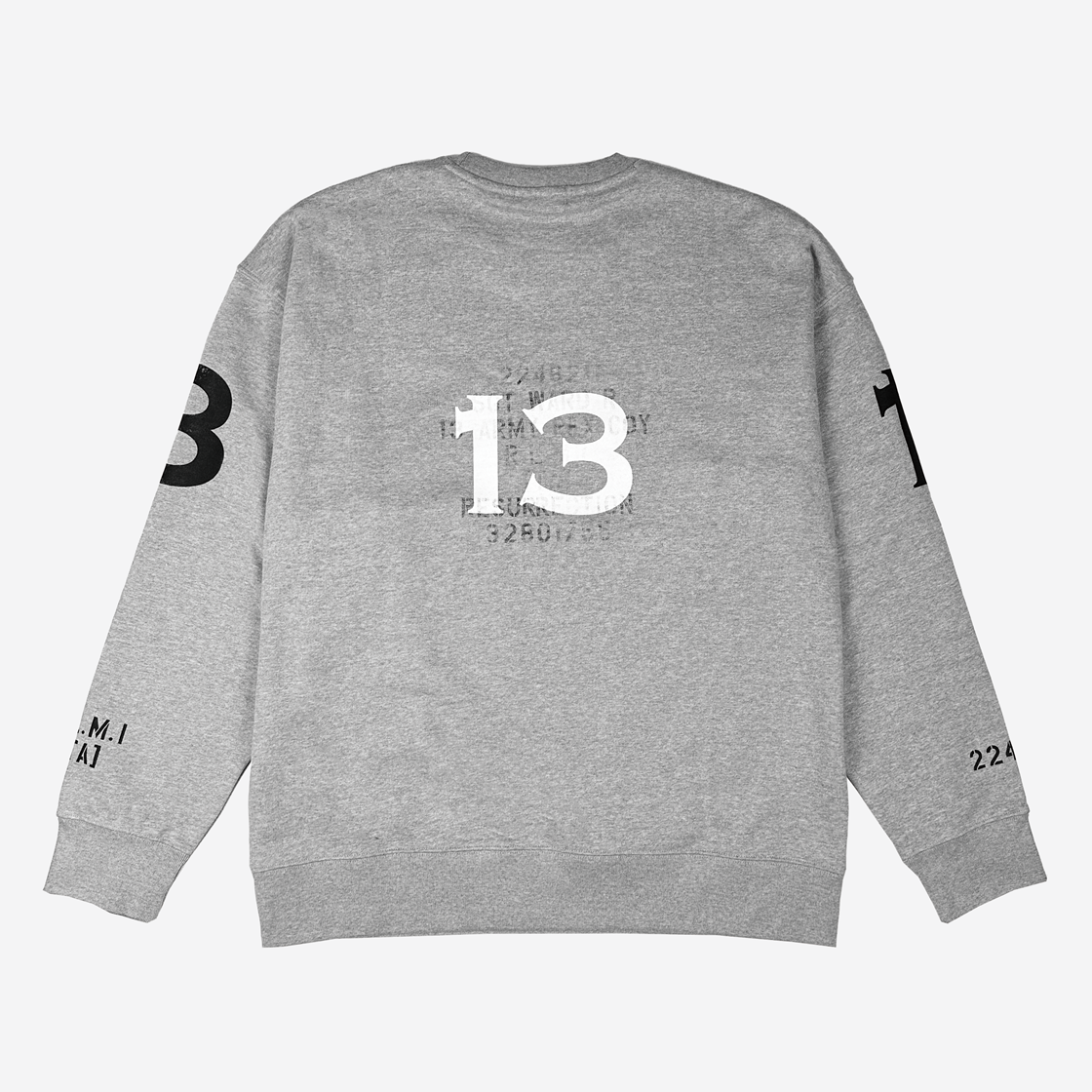 레저렉션13 빈티지 프린팅 스웨트셔츠 멜란지 그레이(Resurrection13 Vintage Printing Sweatshirt Melange Grey) - 2