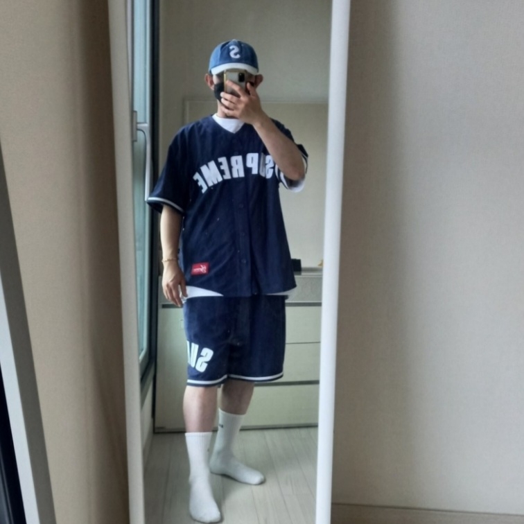 Supreme Ultrasuede Mesh Baseball Jersey Black - 24SS, Supreme Ultrasuede Mesh Short Black - 24SS 착용 스타일 - 2