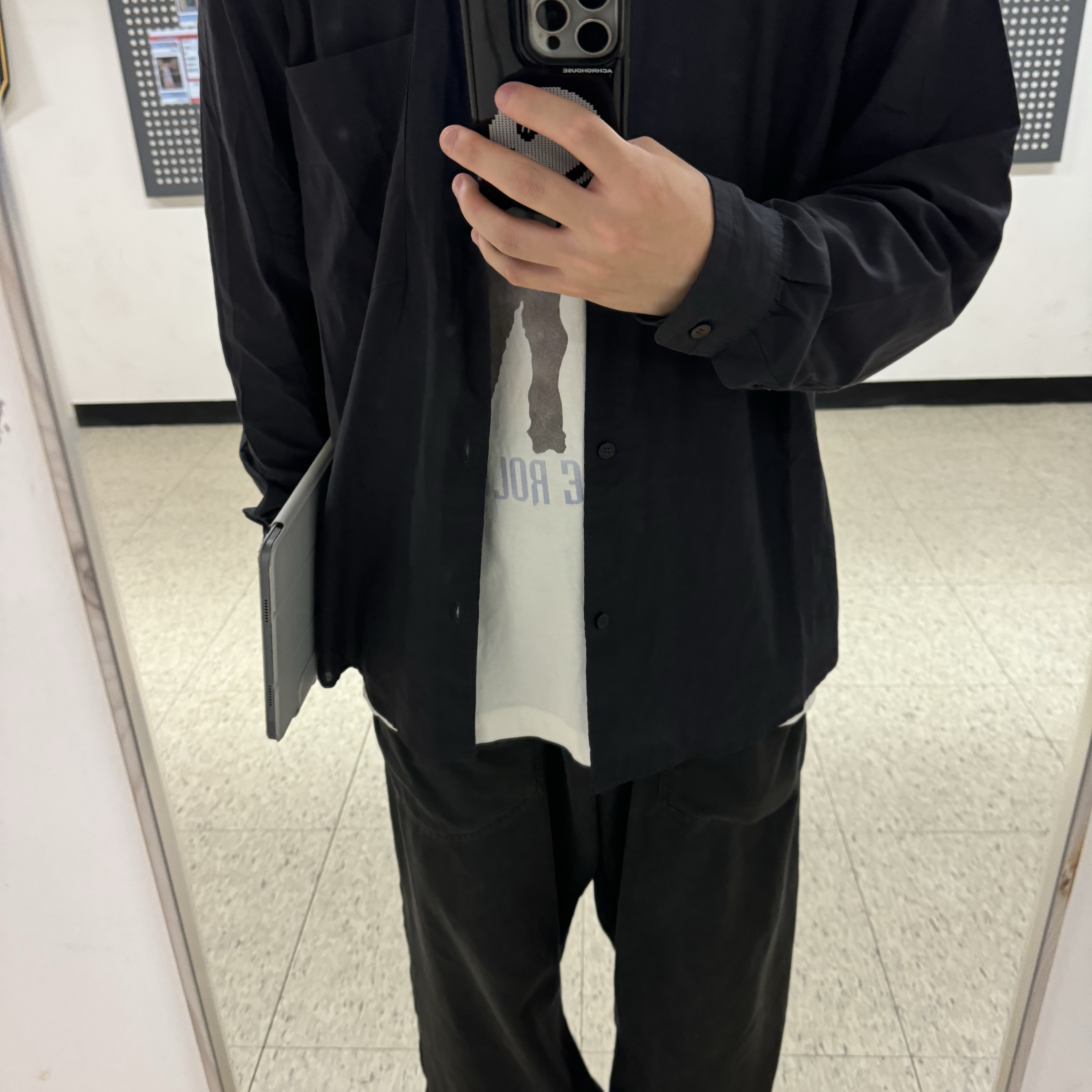 Polyteru Tenco Loosed Shirt 2.0 Dark Navy, Polyteru Human Index Index Sweatpants Charcoal 착용 스타일