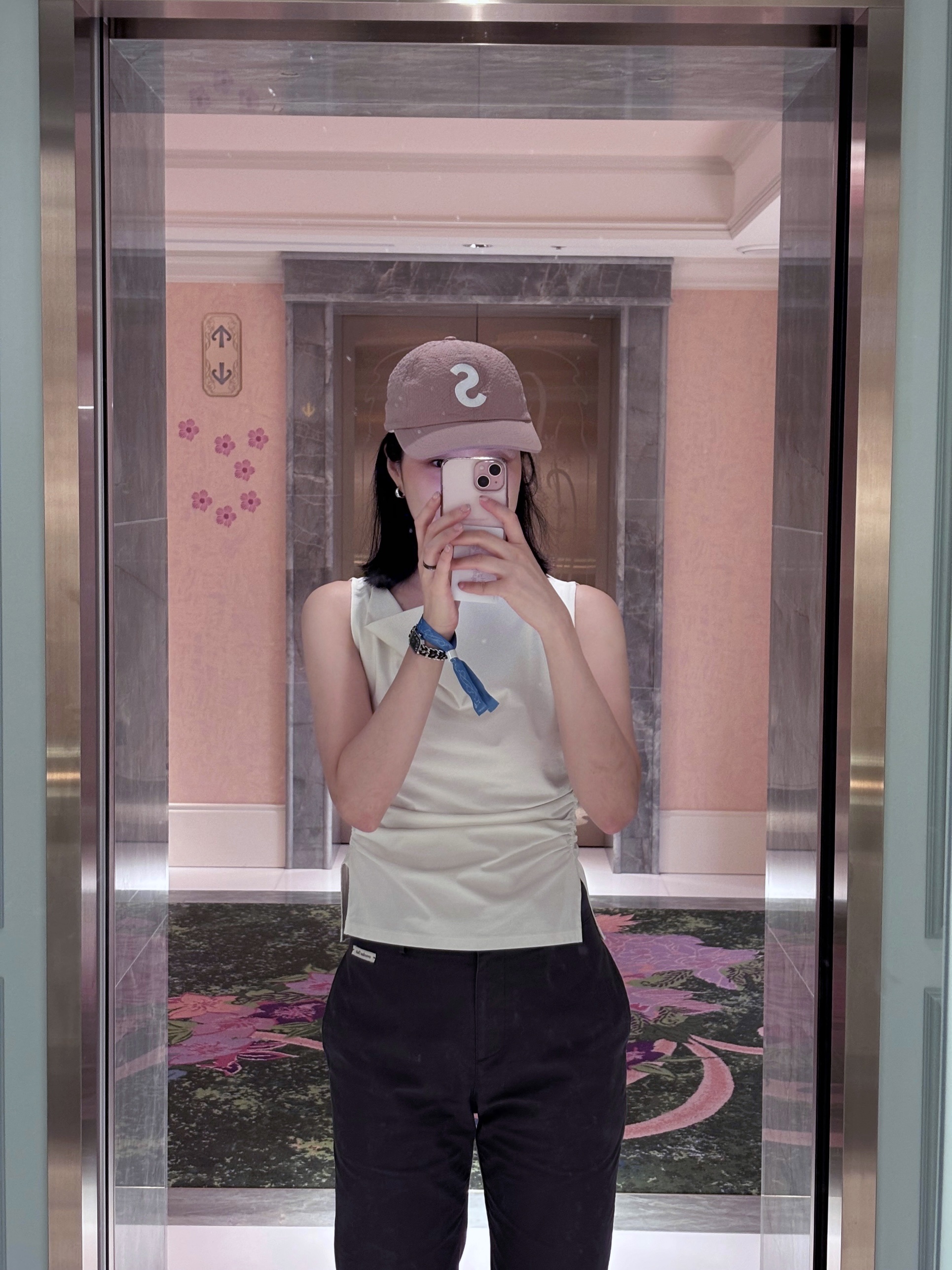 Supreme Seersucker S Logo 6-Panel Pink - 24SS 착용 스타일 - 3