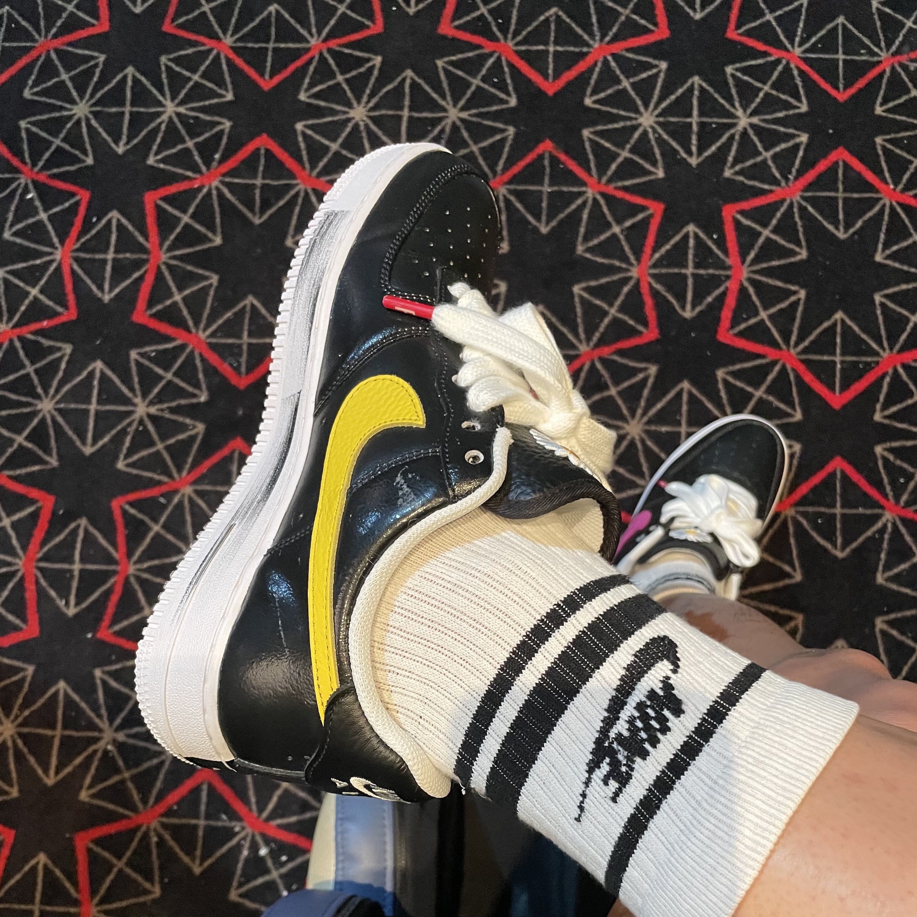 Nike x Peaceminusone Air Force 1 Low Para-Noise 3.0 Black and Multicolor 착용 스타일 - 1