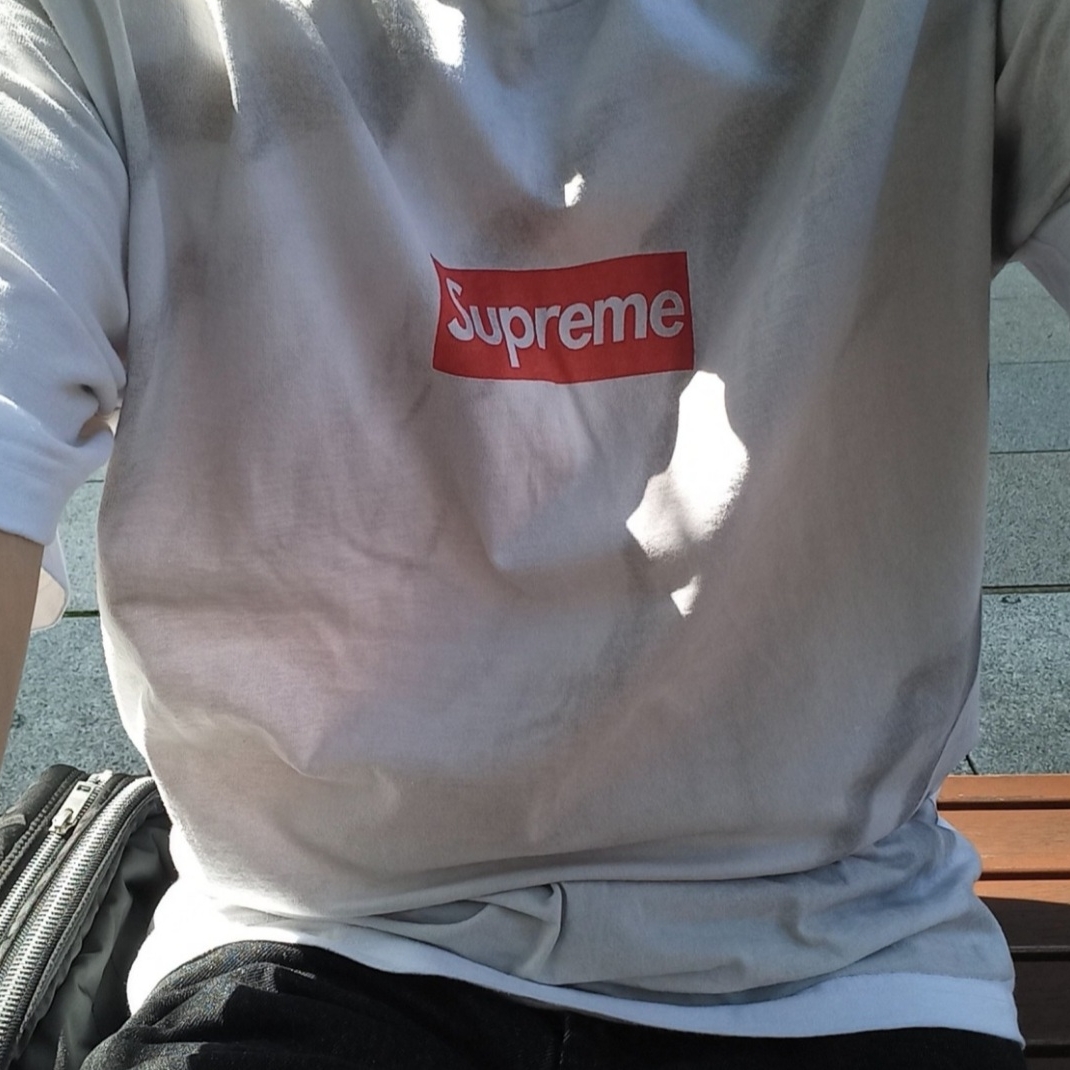 Supreme x MM6 Maison Margiela Box Logo T-Shirt White - 24SS, Gucci Interlocking G Chain Bracelet In Silver Silver 착용 스타일 - 3